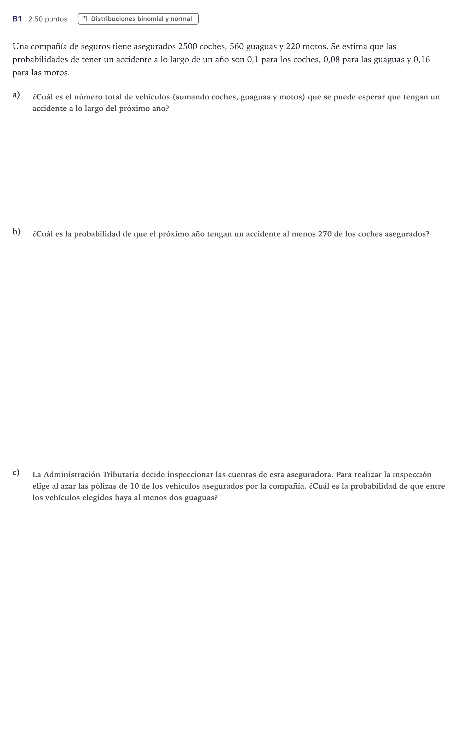 Enunciado: Ejercicio B1 · Matemáticas aplicadas a las Ciencias Sociales II PAU Canarias Junio 2022