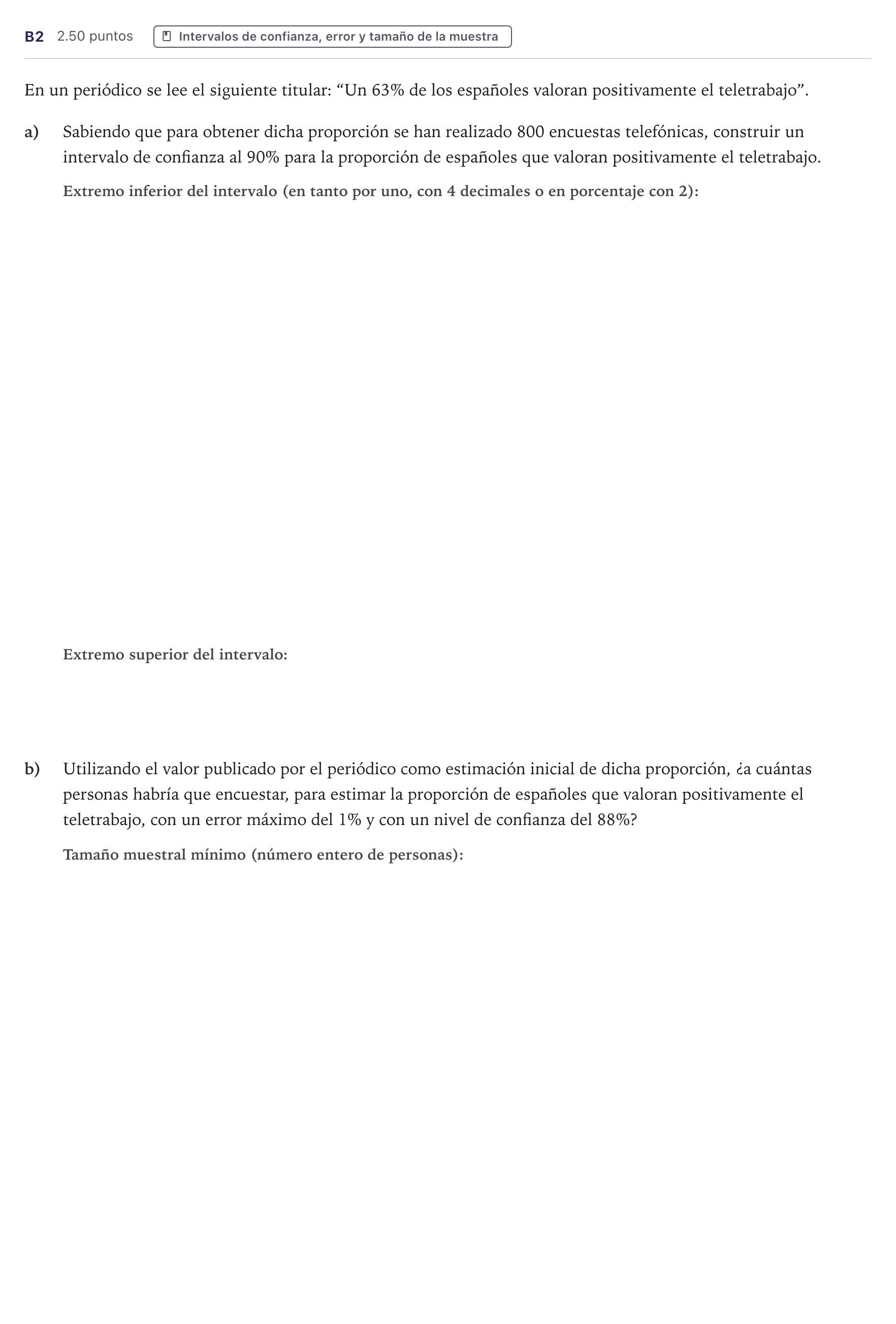 Enunciado: Ejercicio B2 · Matemáticas aplicadas a las Ciencias Sociales II PAU Canarias Junio 2022