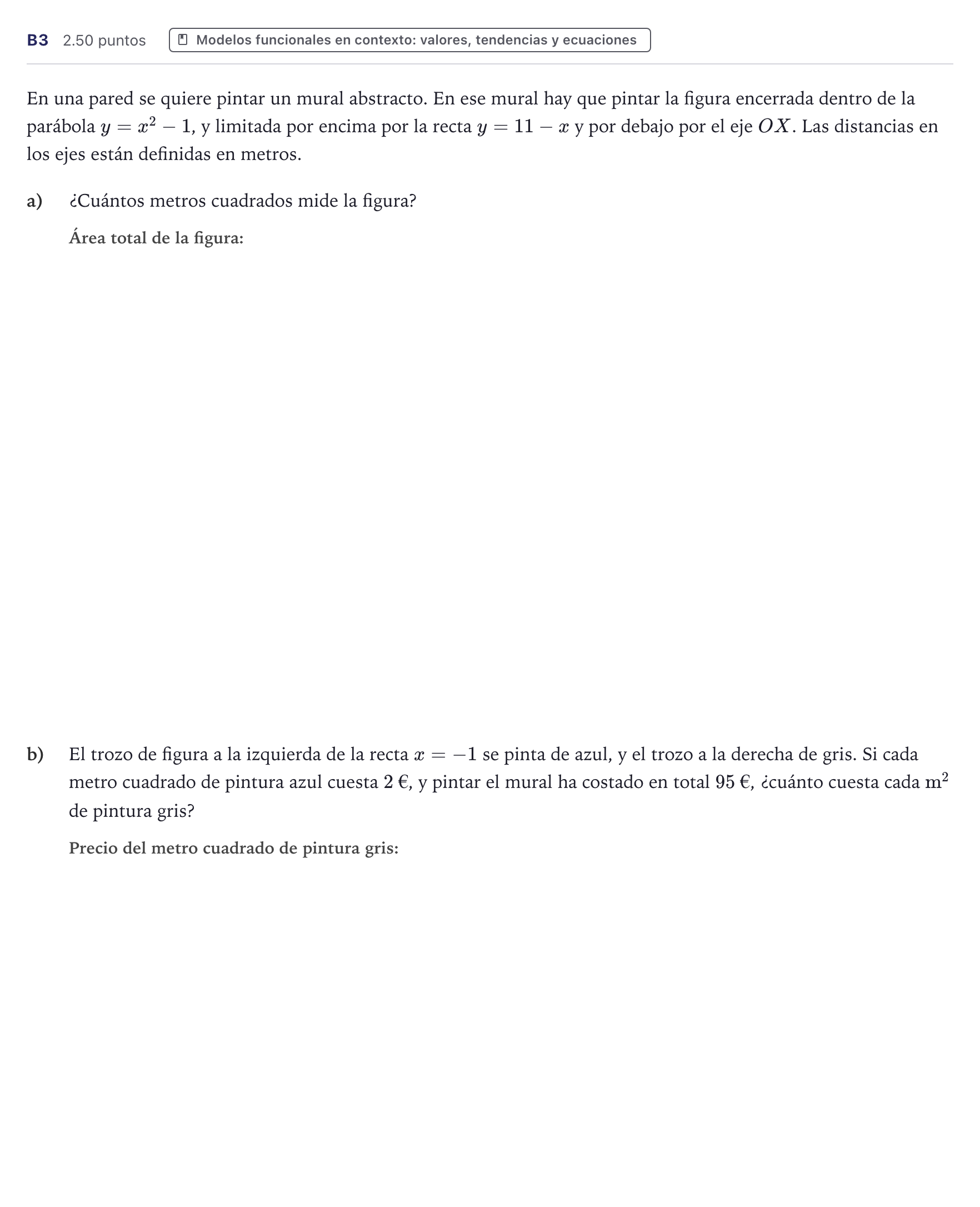 Enunciado: Ejercicio B3 · Matemáticas aplicadas a las Ciencias Sociales II PAU Canarias Junio 2022