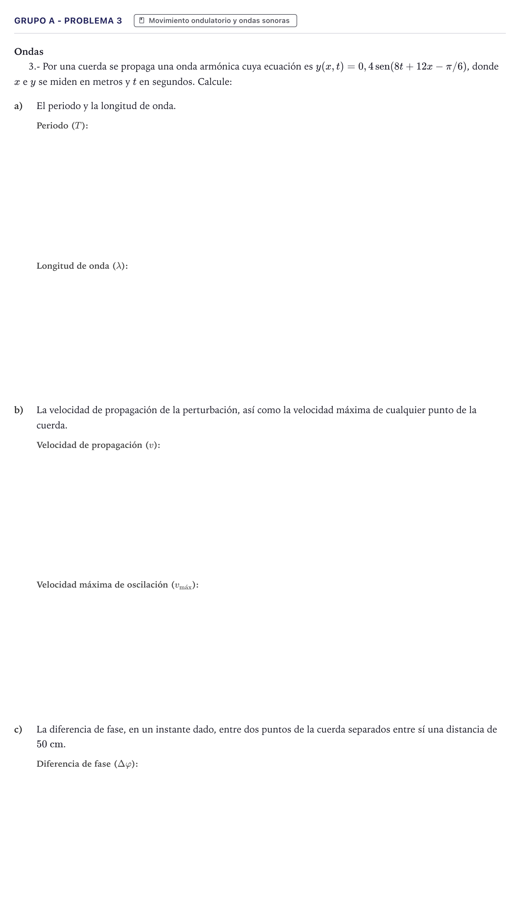 Enunciado: Ejercicio Grupo A - Problema 3 · Física PAU Canarias Junio 2022