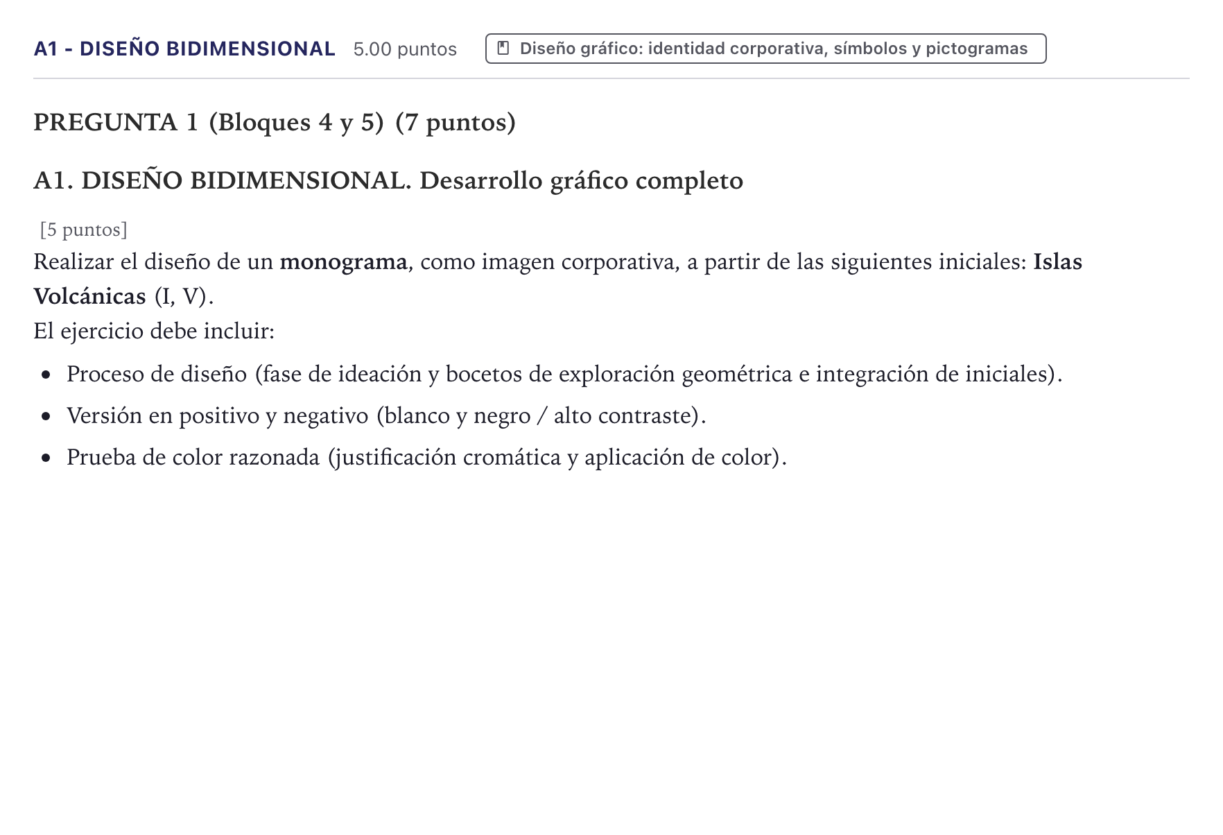 Enunciado: Ejercicio A1 - Diseño bidimensional · Diseño PAU Canarias Junio 2022