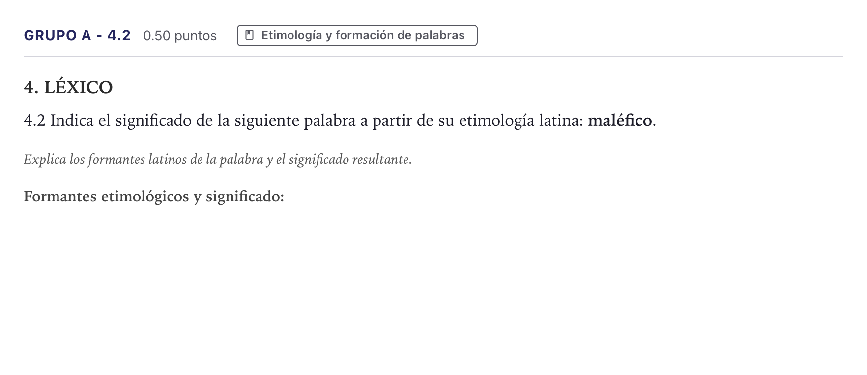 Enunciado: Ejercicio Grupo A - 4.2 · Latín II PAU Canarias Junio 2022