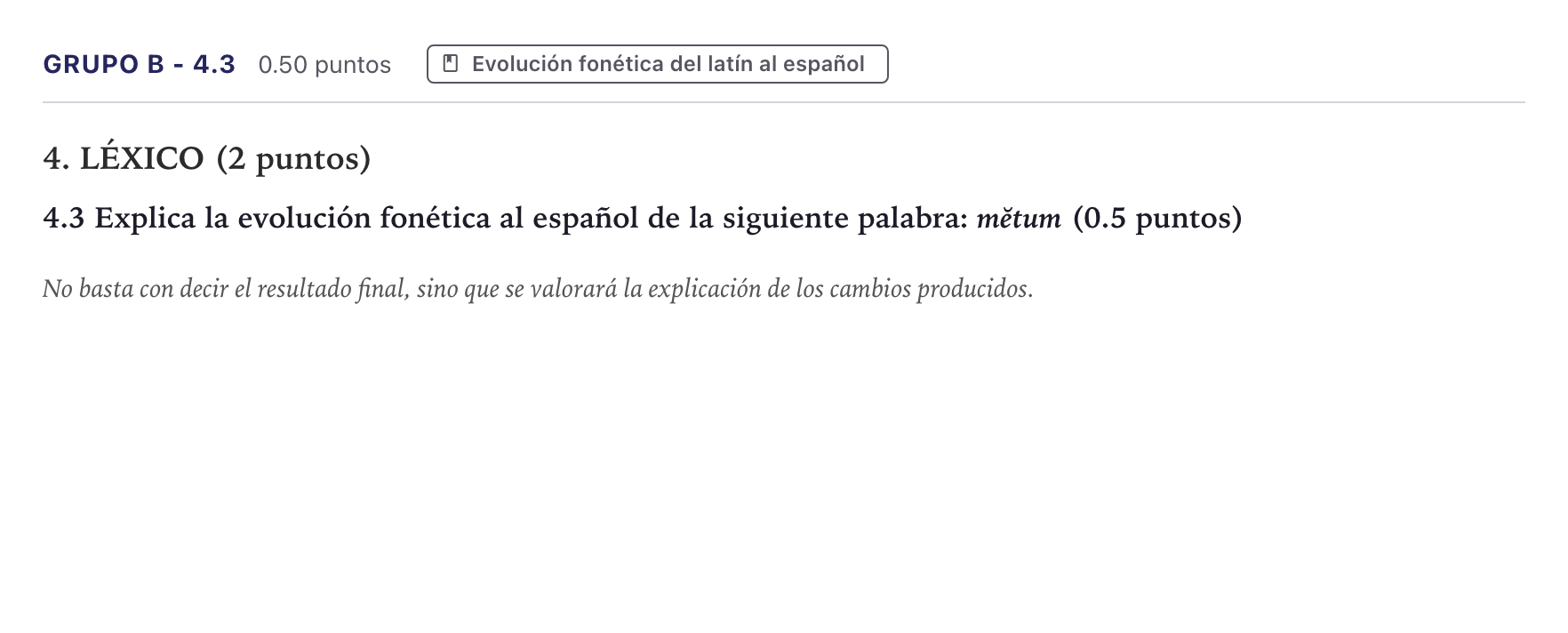 Enunciado: Ejercicio Grupo B - 4.3 · Latín II PAU Canarias Junio 2022
