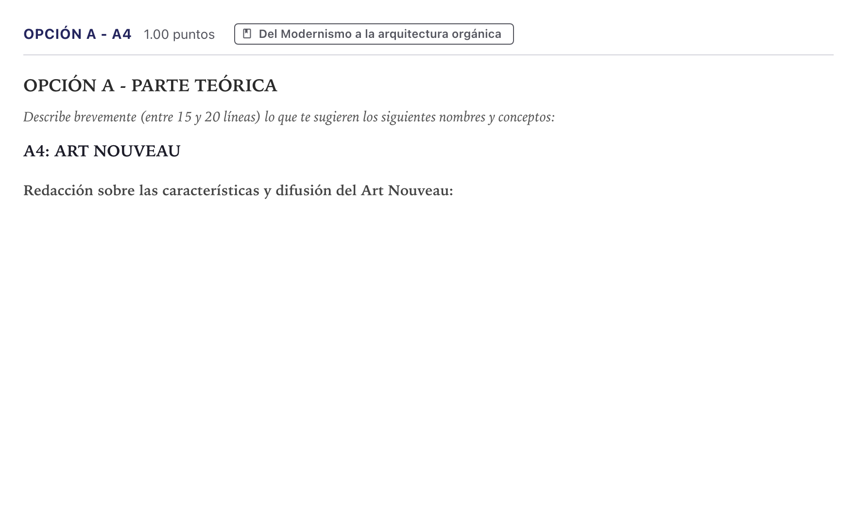 Enunciado: Opción A - A4 · Fundamentos Artísticos PAU Canarias Julio 2022