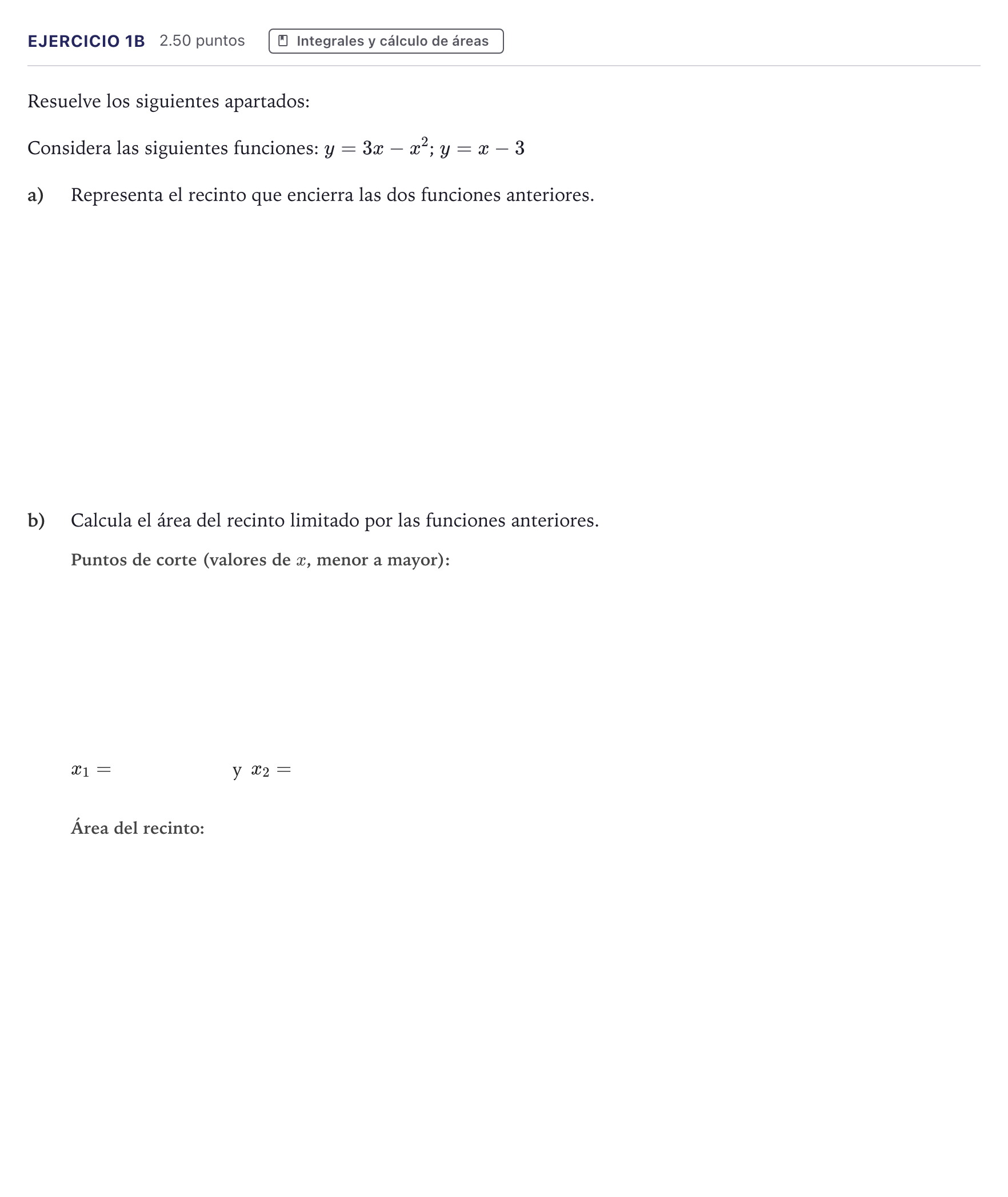 Enunciado: Ejercicio 1B · Matemáticas II PAU Canarias Julio 2022