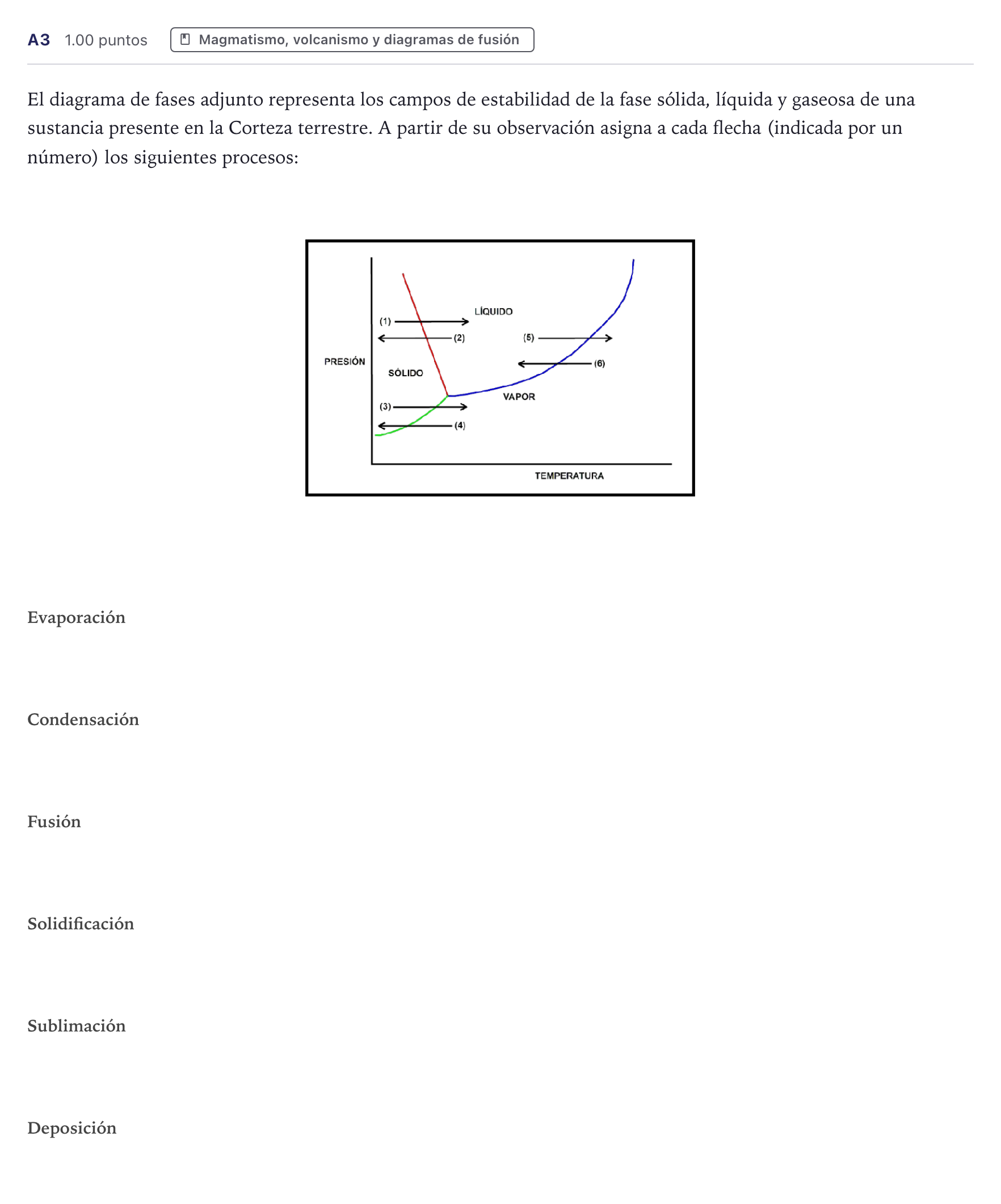 Enunciado: Ejercicio A3 · Geología PAU Canarias Julio 2022