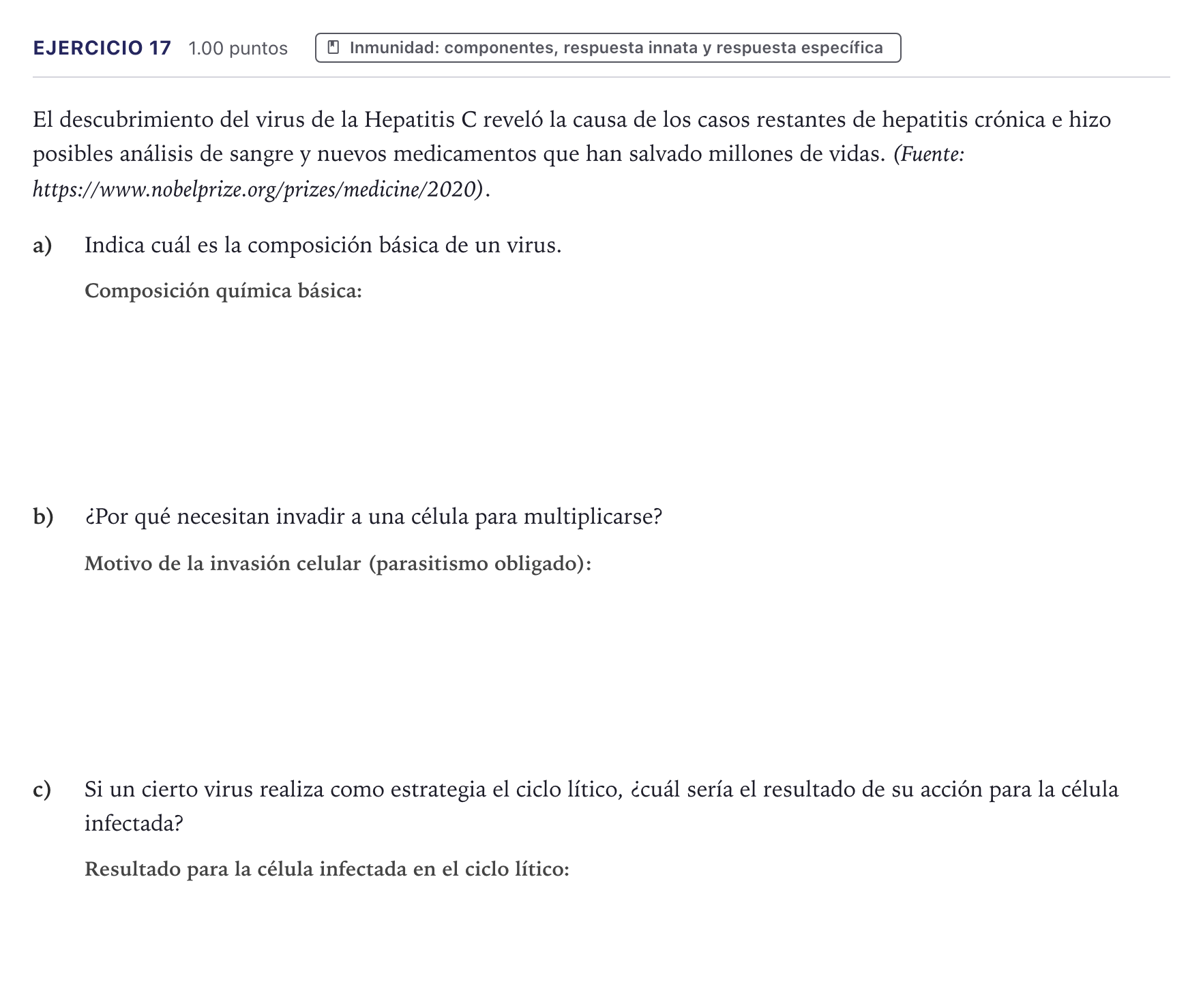 Enunciado: Problema 17 · Biología PAU Canarias Julio 2022