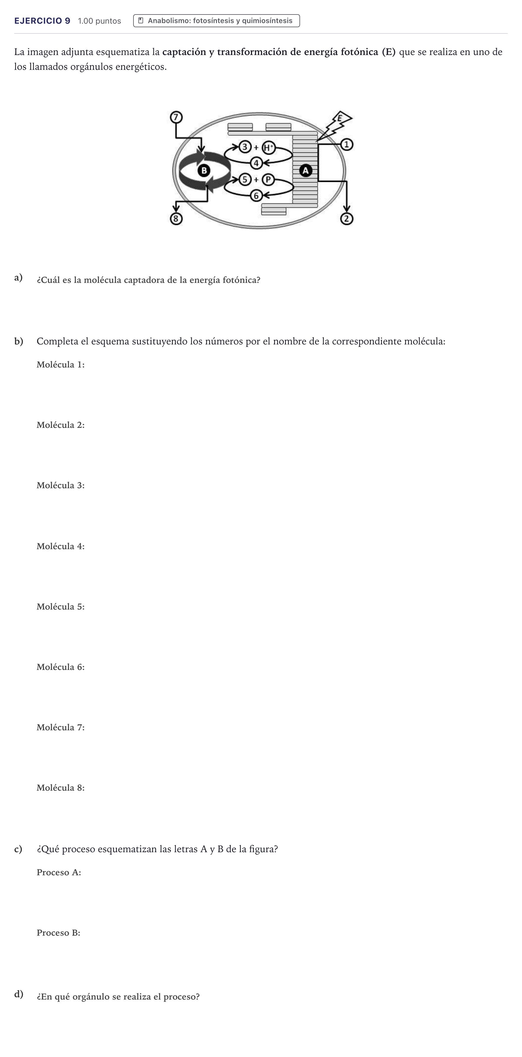 Enunciado: Problema 9 · Biología PAU Canarias Julio 2022
