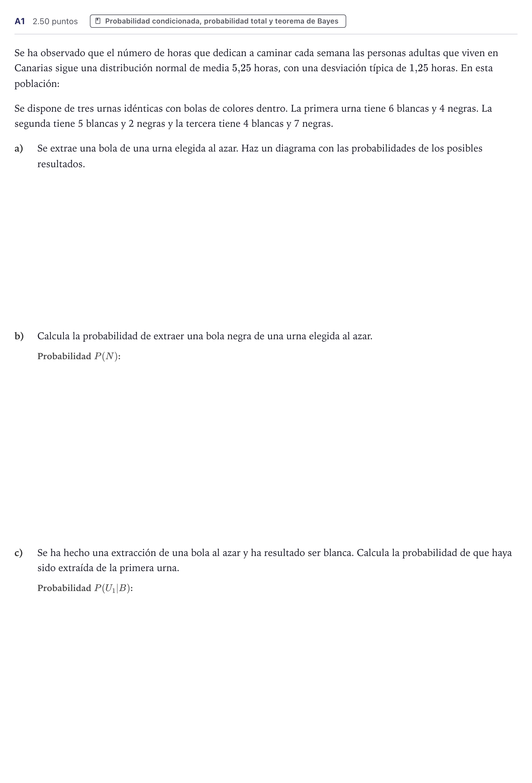 Enunciado: Ejercicio A1 · Matemáticas aplicadas a las Ciencias Sociales II PAU Canarias Julio 2022