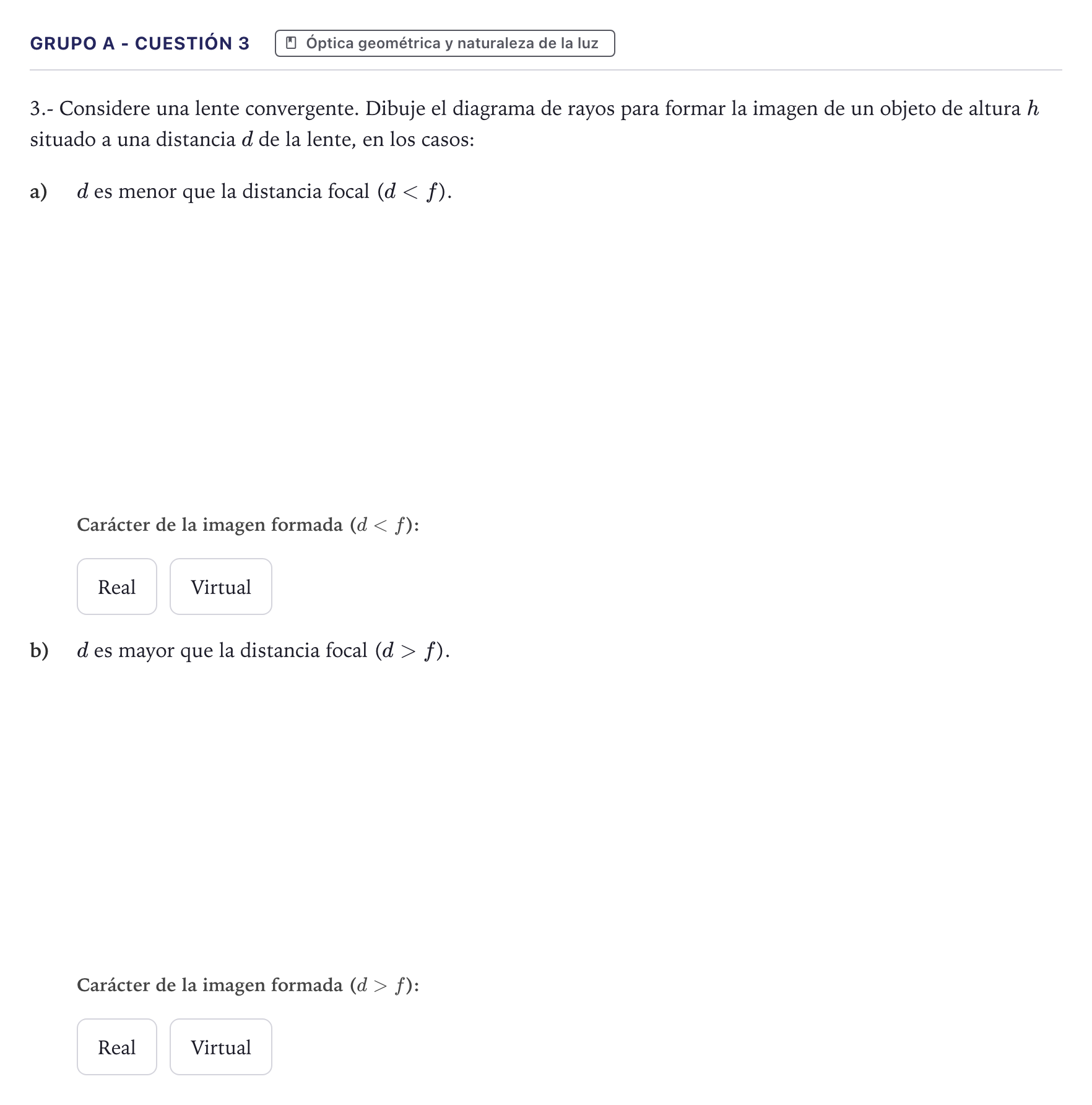 Enunciado: Ejercicio Grupo A - Cuestión 3 · Física PAU Canarias Julio 2022