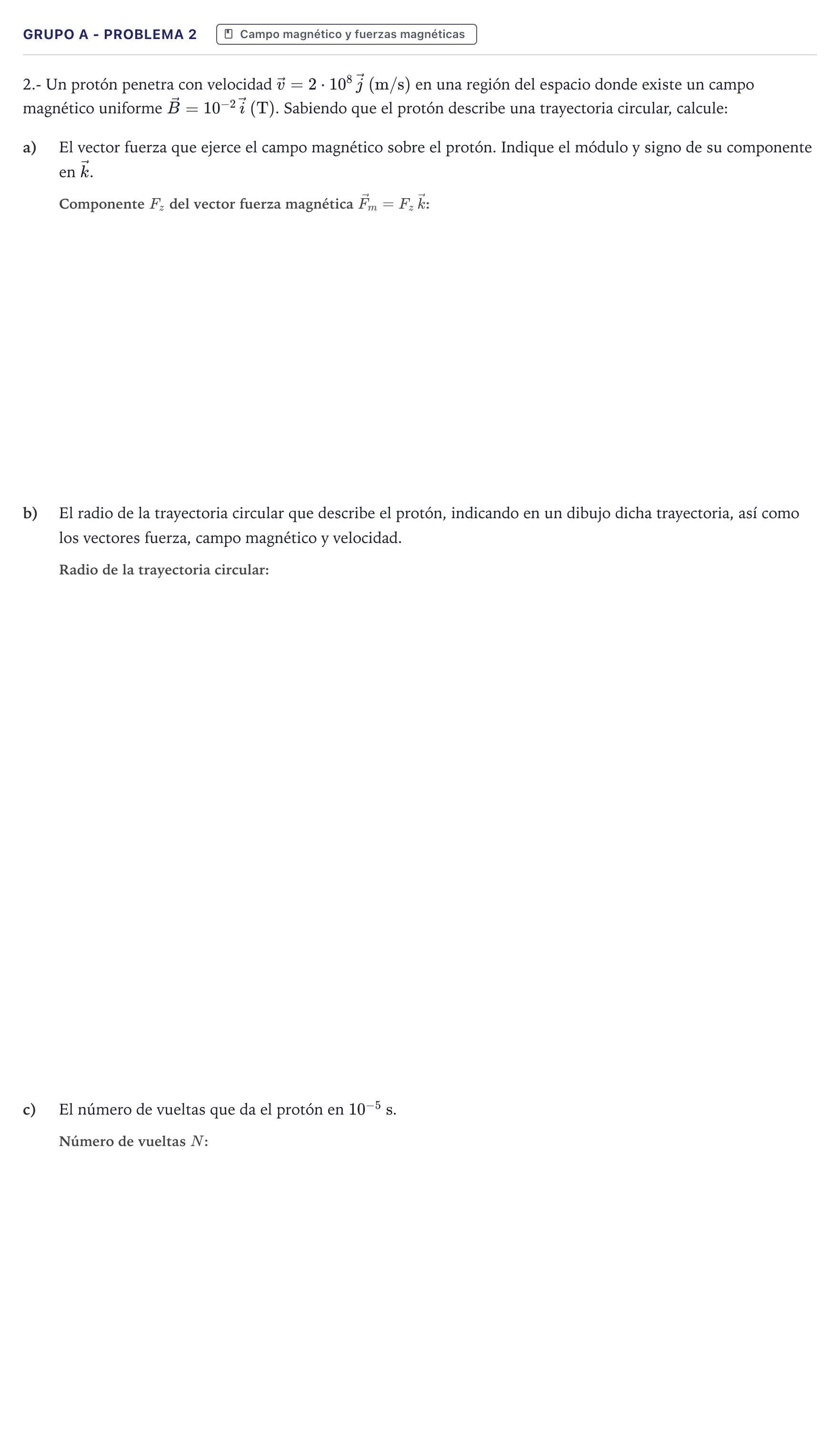 Enunciado: Ejercicio Grupo A - Problema 2 · Física PAU Canarias Julio 2022