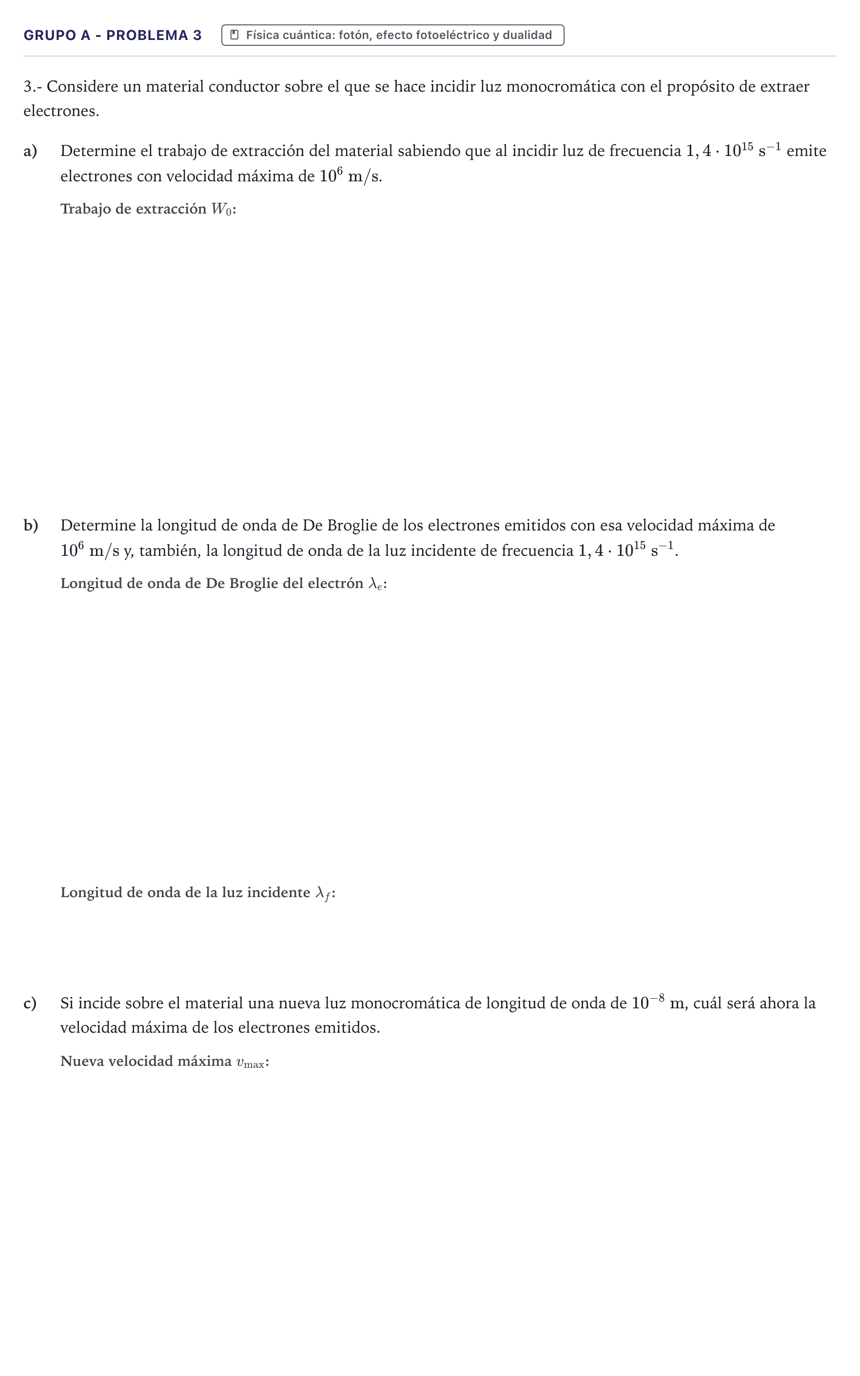 Enunciado: Ejercicio Grupo A - Problema 3 · Física PAU Canarias Julio 2022