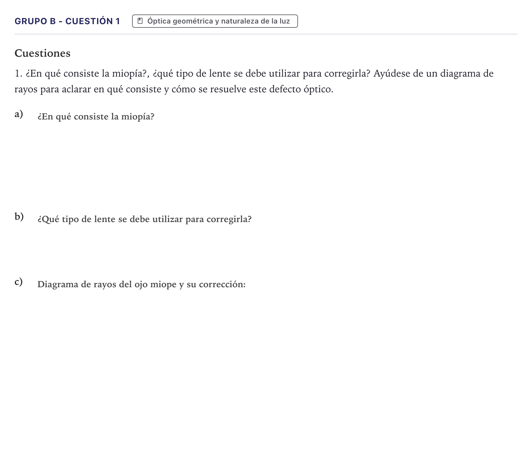 Enunciado: Ejercicio Grupo B - Cuestión 1 · Física PAU Canarias Julio 2022