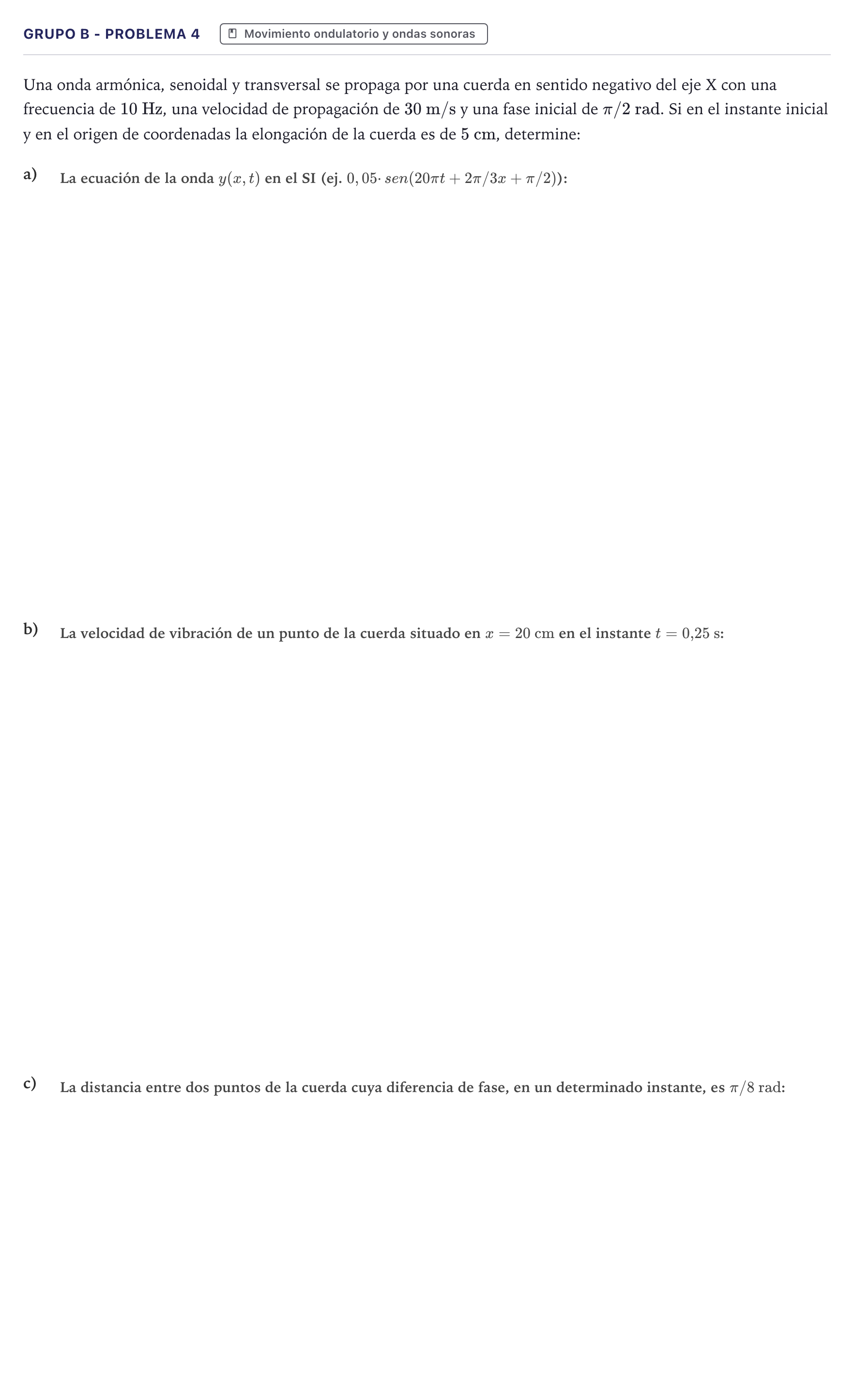 Enunciado: Ejercicio Grupo B - Problema 4 · Física PAU Canarias Julio 2022