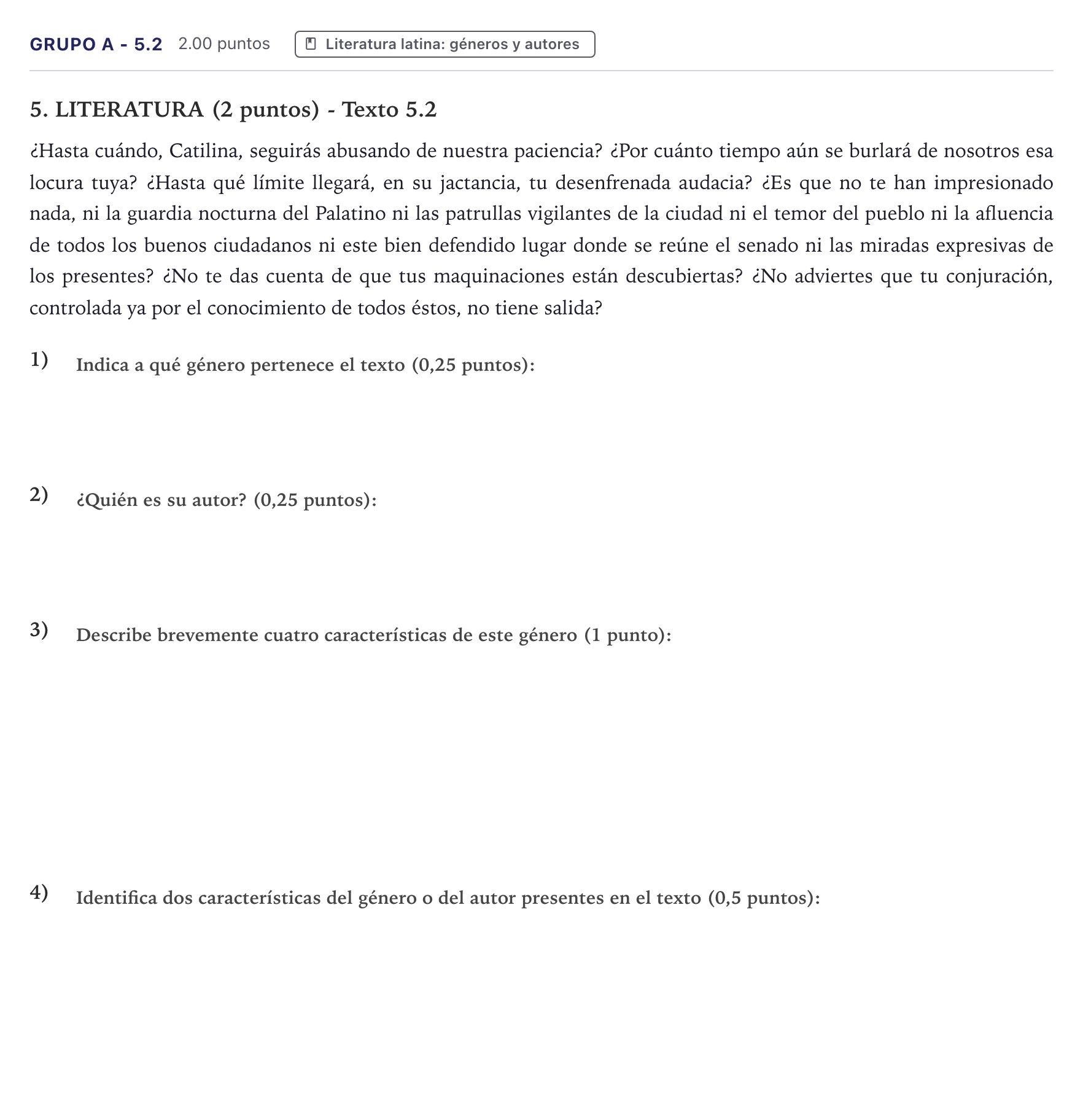 Enunciado: Ejercicio Grupo A - 5.2 · Latín II PAU Canarias Julio 2022