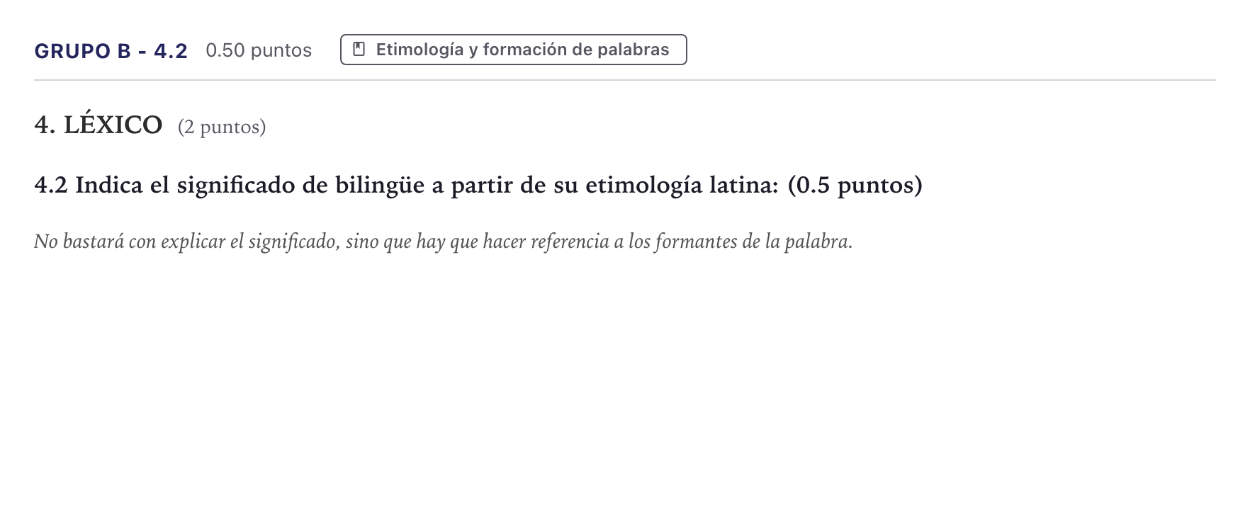 Enunciado: Ejercicio Grupo B - 4.2 · Latín II PAU Canarias Julio 2022