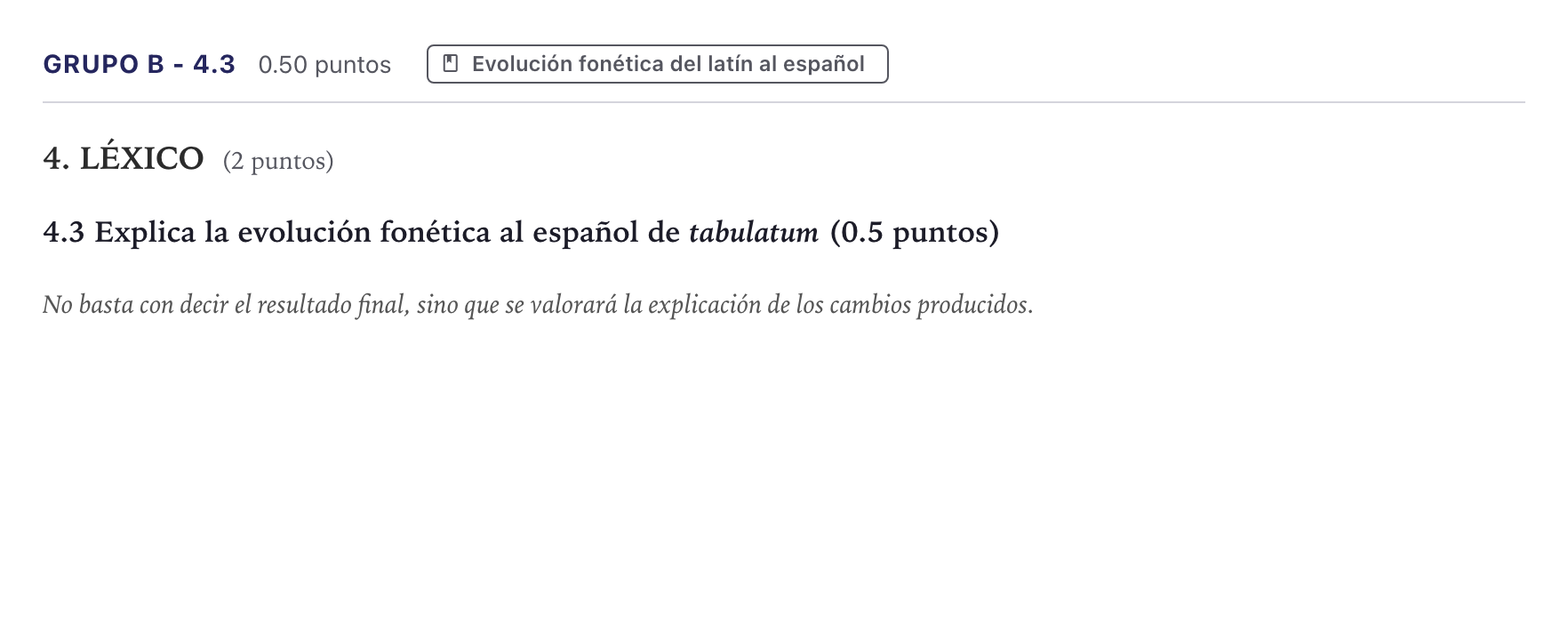 Enunciado: Ejercicio Grupo B - 4.3 · Latín II PAU Canarias Julio 2022