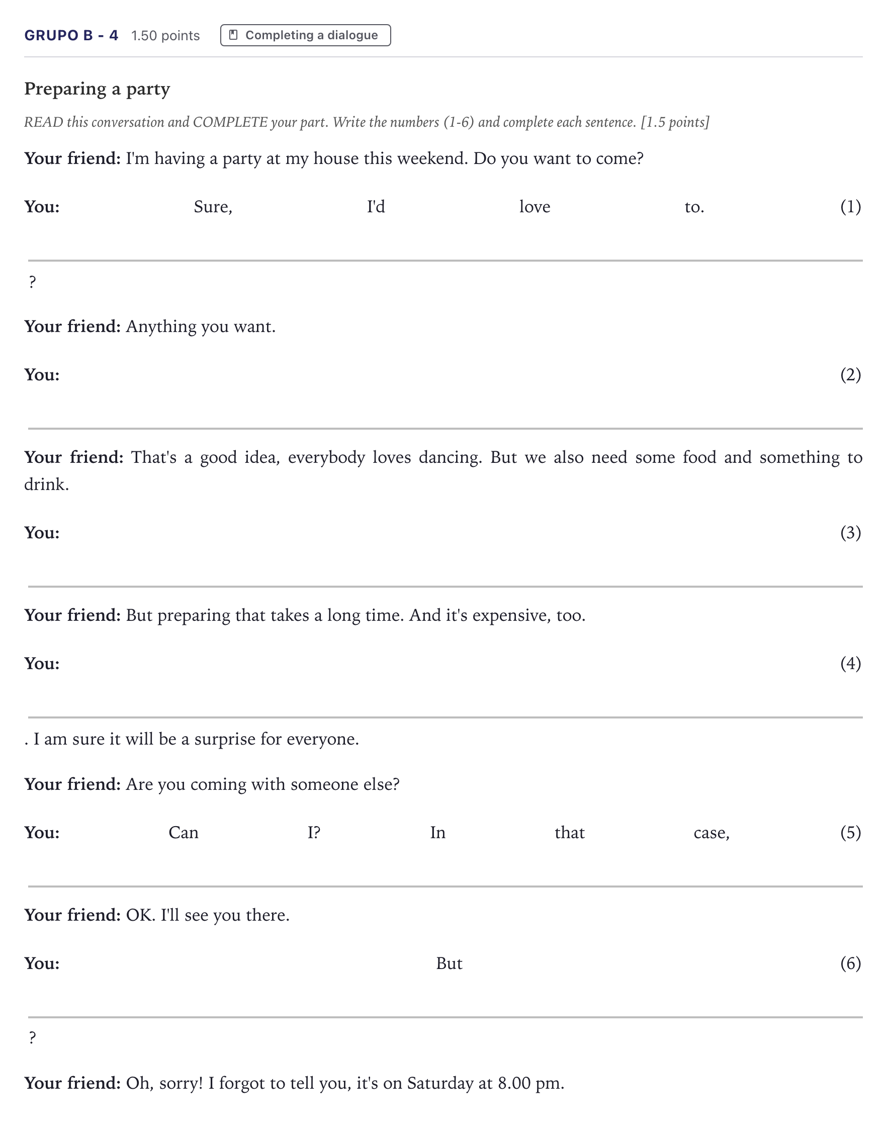Enunciado: Ejercicio Grupo B - 4 · Inglés PAU Canarias Junio (Ciencias) 2023