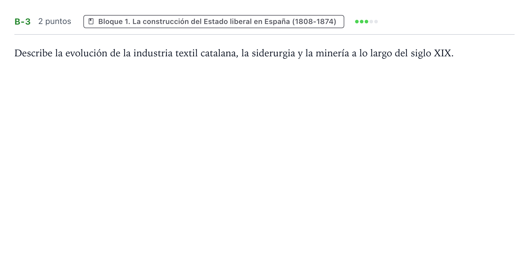 Enunciado: Ejercicio B-3 · Historia de España PAU Canarias Junio (Humanidades) 2023