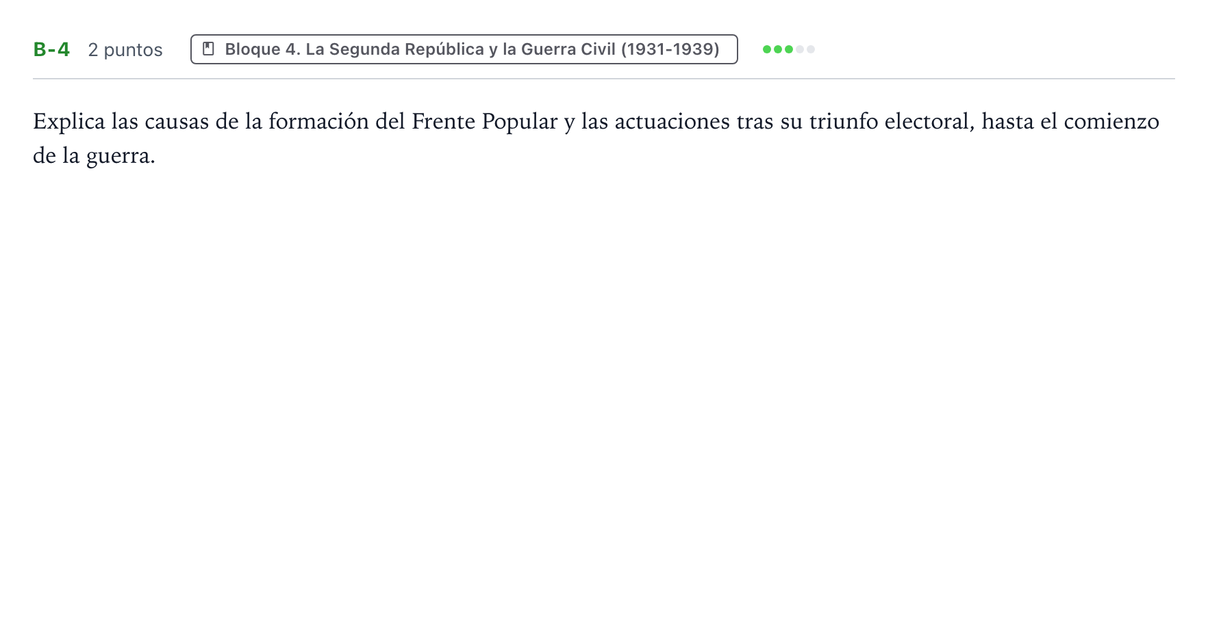 Enunciado: Ejercicio B-4 · Historia de España PAU Canarias Junio (Humanidades) 2023