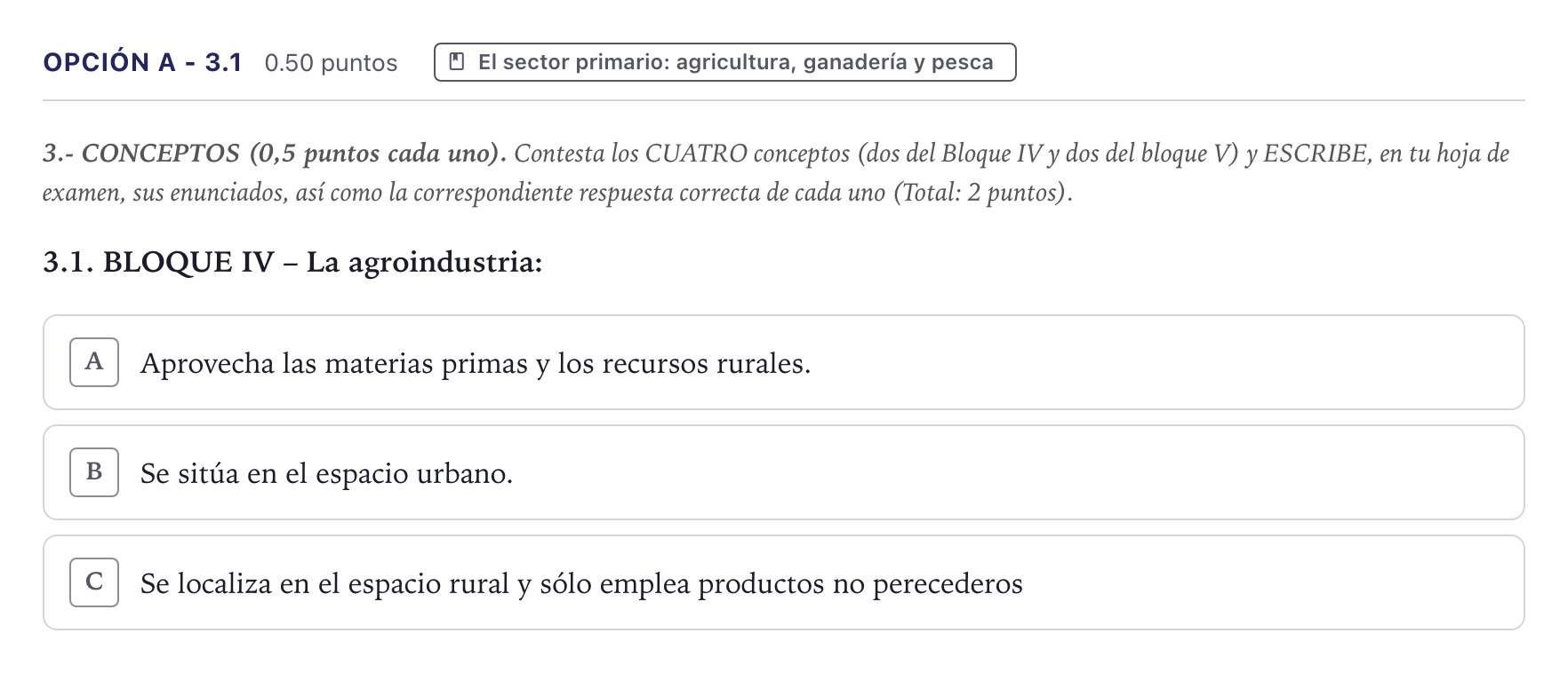 Enunciado: Opción A - 3.1 · Geografía PAU Canarias Junio (Ciencias) 2023