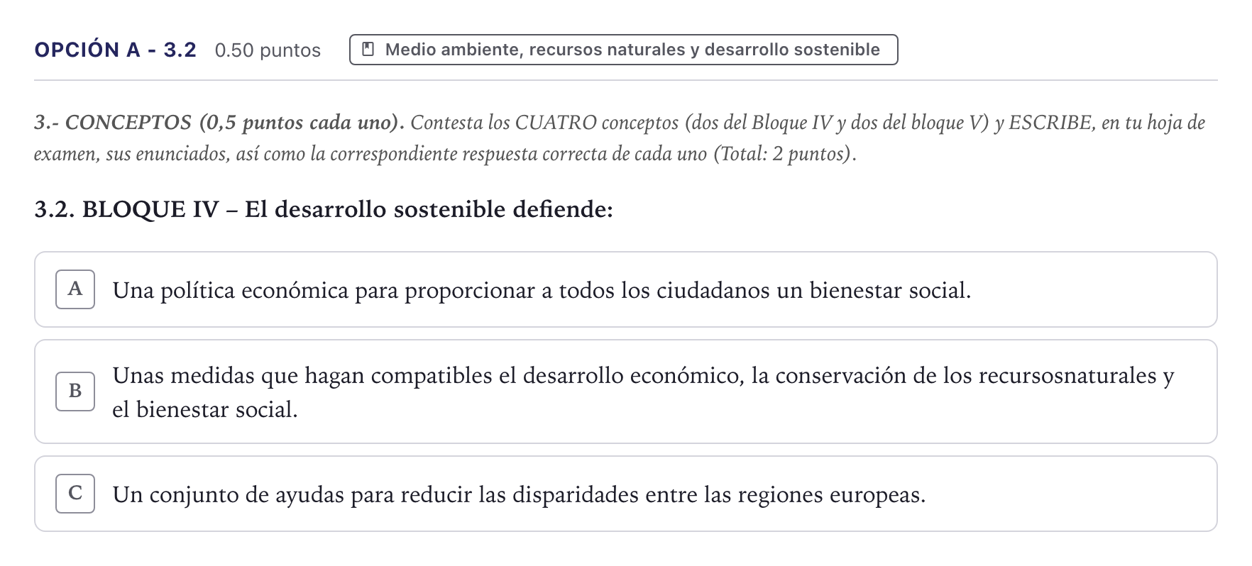 Enunciado: Opción A - 3.2 · Geografía PAU Canarias Junio (Ciencias) 2023