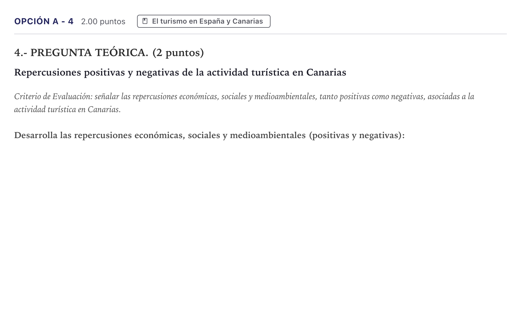 Enunciado: Opción A - 4 · Geografía PAU Canarias Junio (Ciencias) 2023