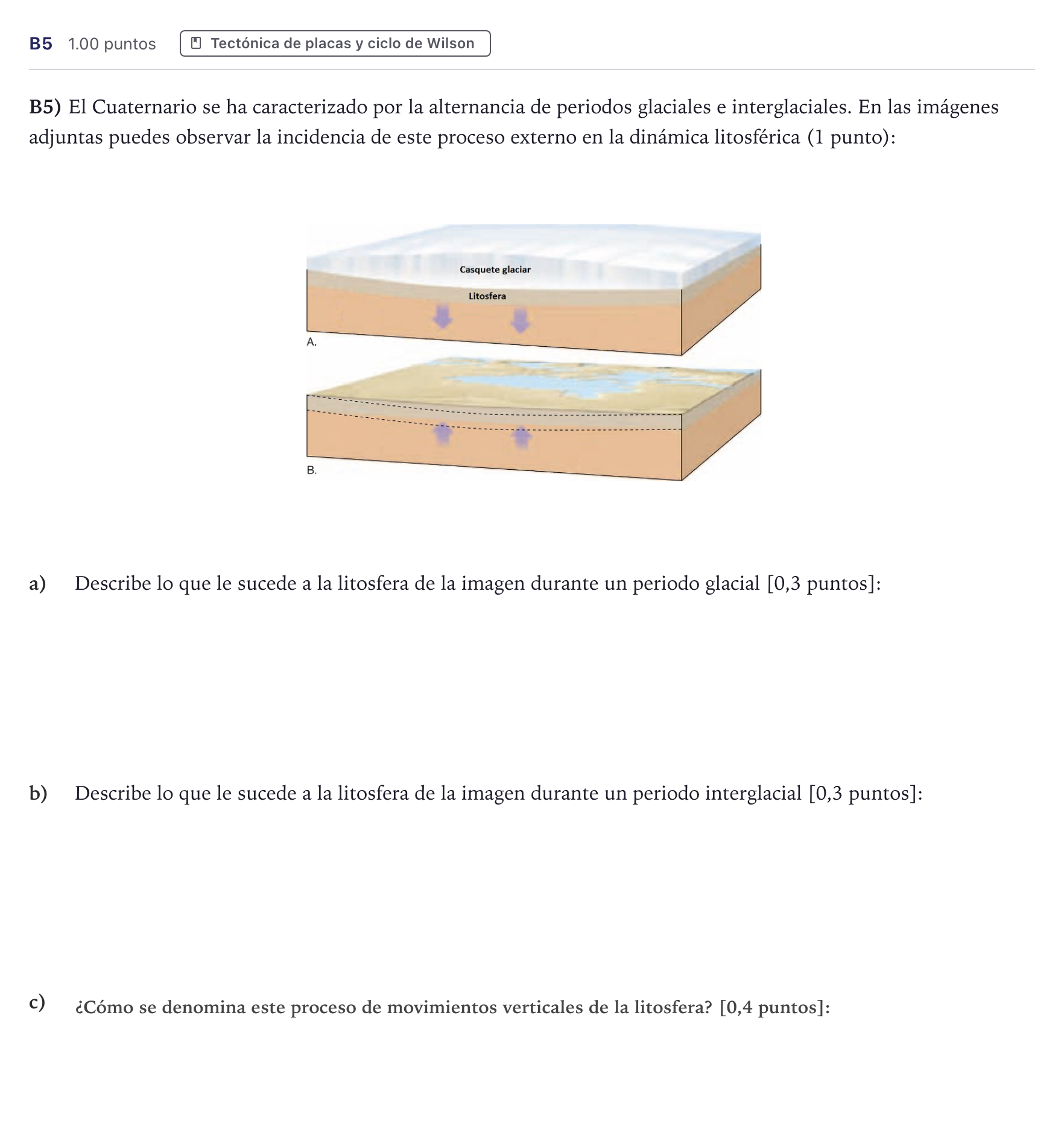 Enunciado: Ejercicio B5 · Geología PAU Canarias Junio 2023