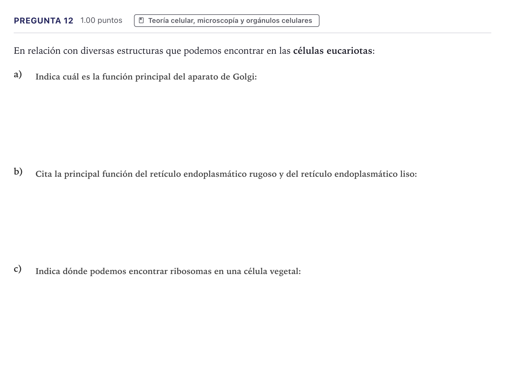 Enunciado: Pregunta 12 · Biología PAU Canarias Junio 2023