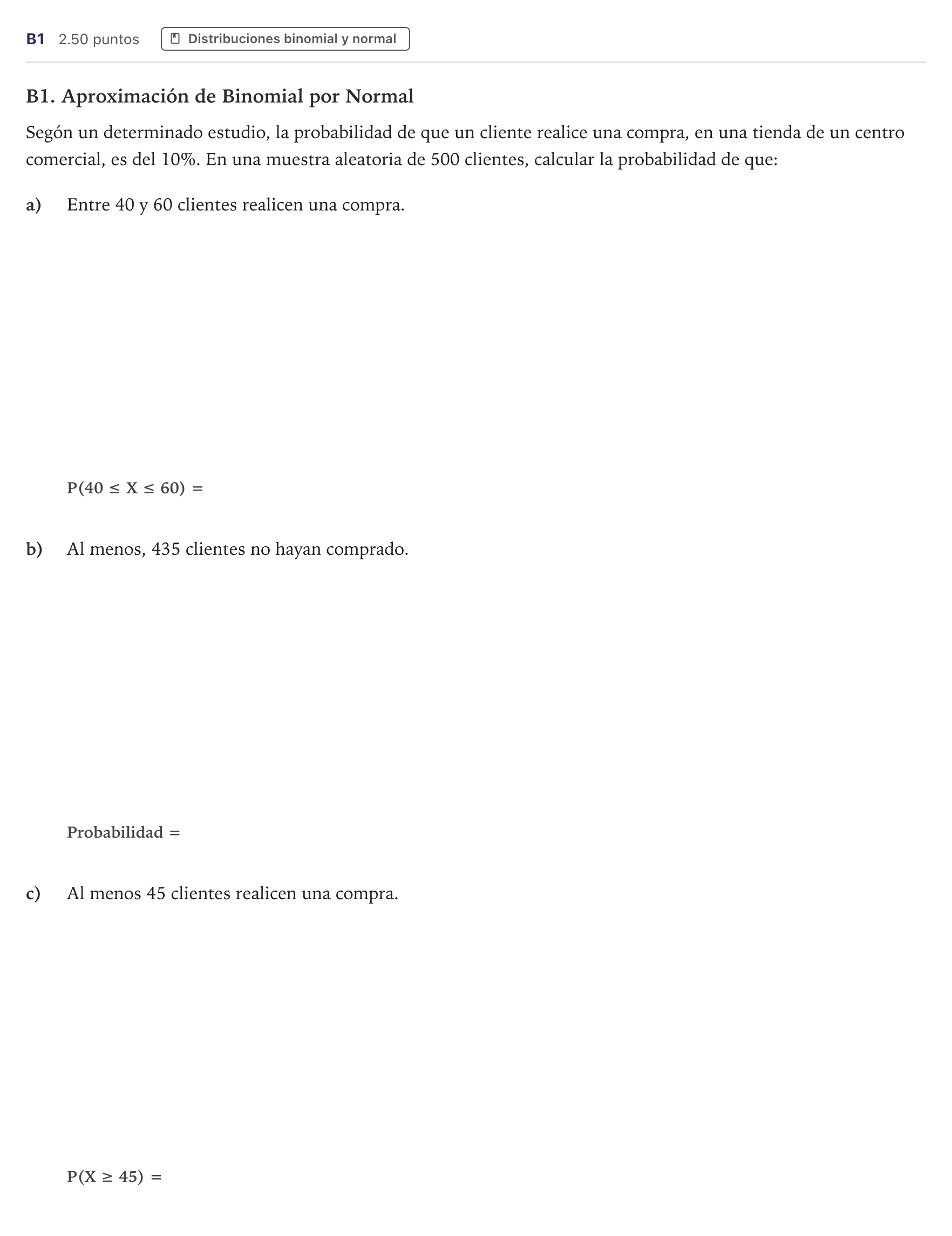 Enunciado: Ejercicio B1 · Matemáticas aplicadas a las Ciencias Sociales II PAU Canarias Junio 2023