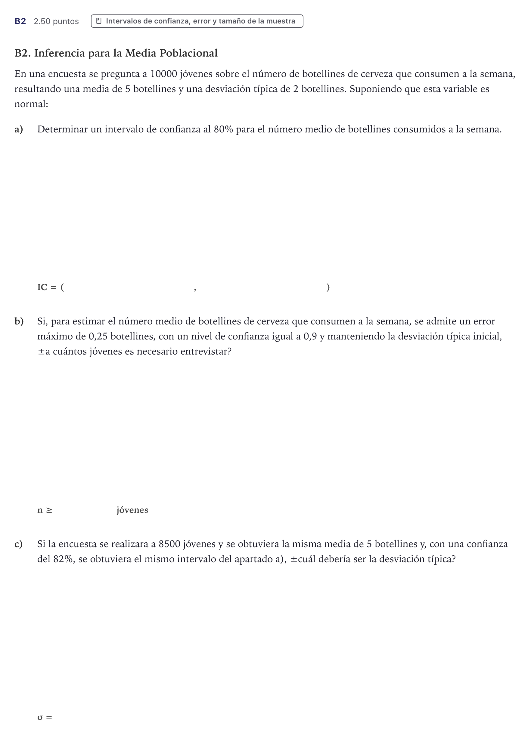 Enunciado: Ejercicio B2 · Matemáticas aplicadas a las Ciencias Sociales II PAU Canarias Junio 2023