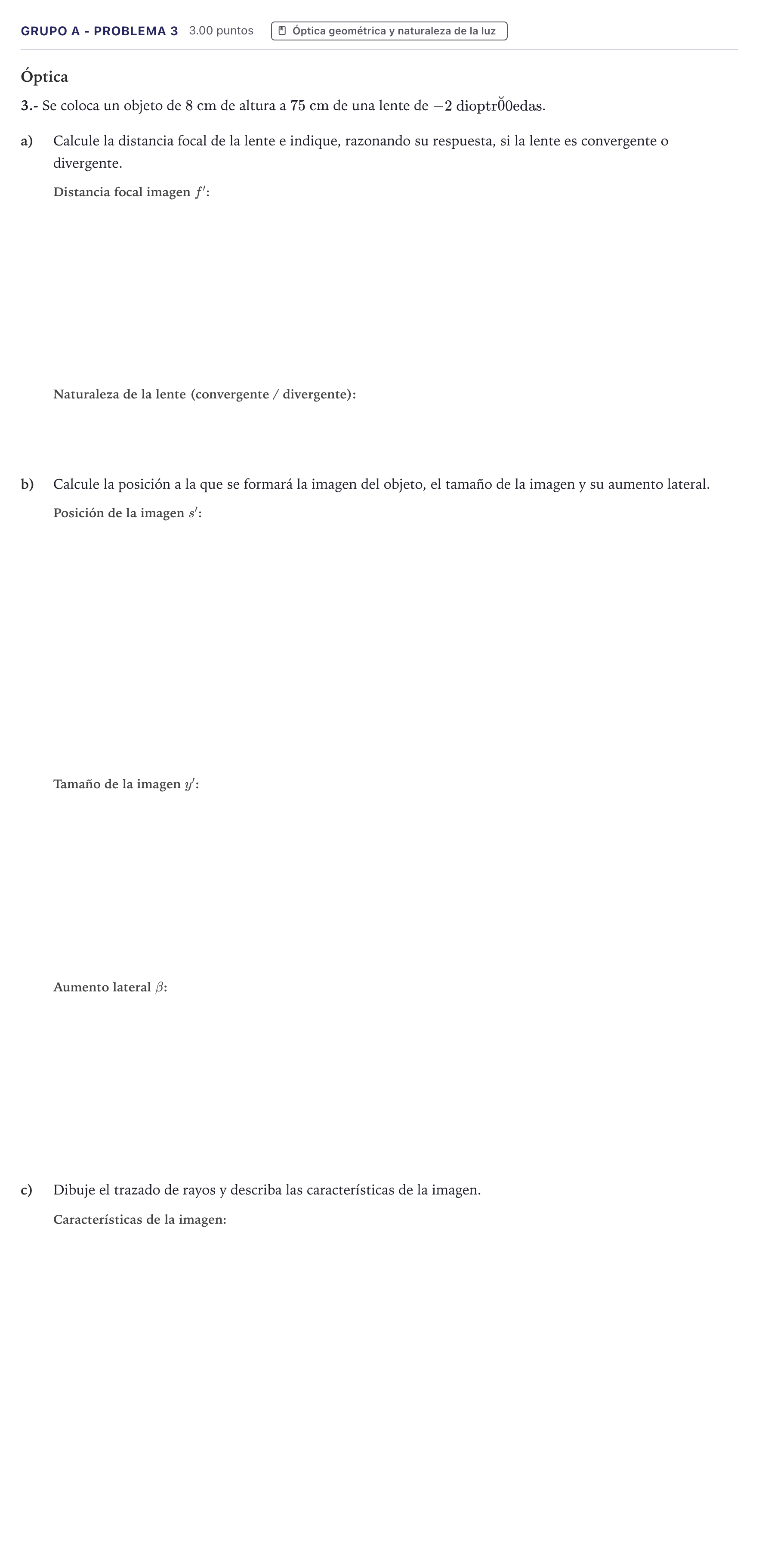 Enunciado: Ejercicio Grupo A - Problema 3 · Física PAU Canarias Junio 2023