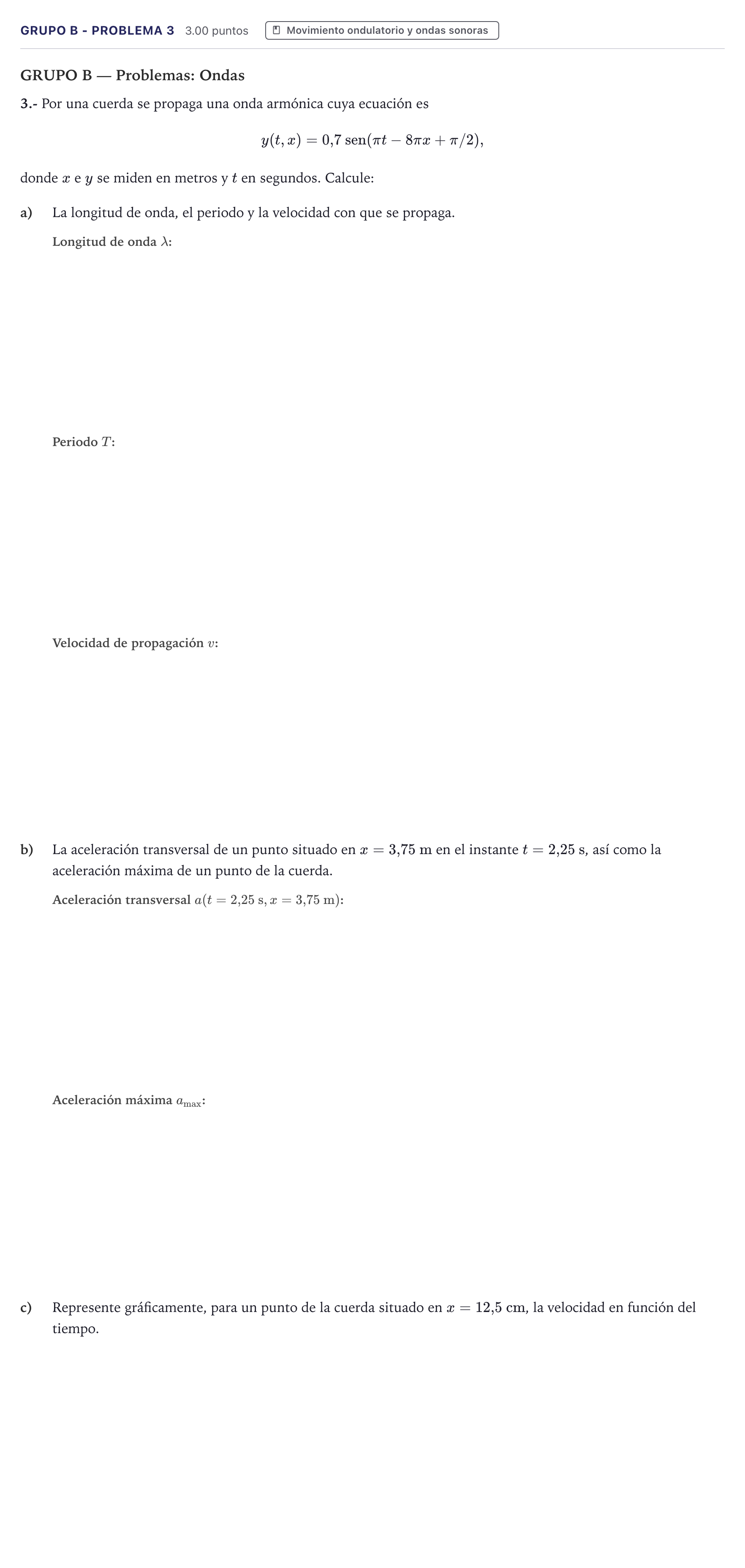 Enunciado: Ejercicio Grupo B - Problema 3 · Física PAU Canarias Junio 2023