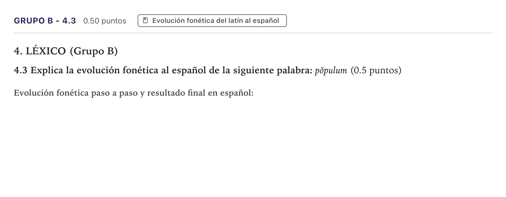 Enunciado: Ejercicio Grupo B - 4.3 · Latín II PAU Canarias Junio 2023