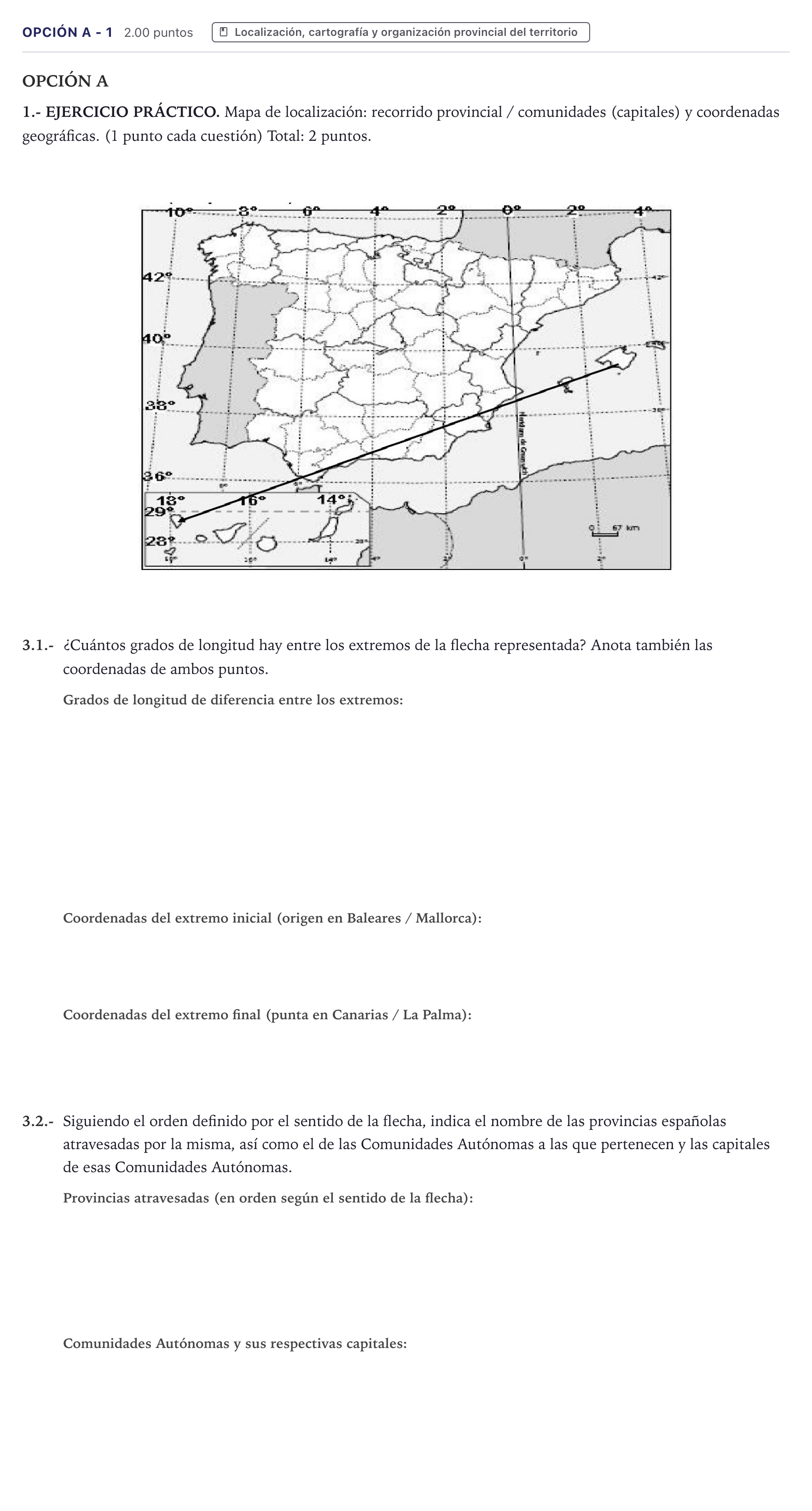 Enunciado: Opción A - 1 · Geografía PAU Canarias Julio 2023