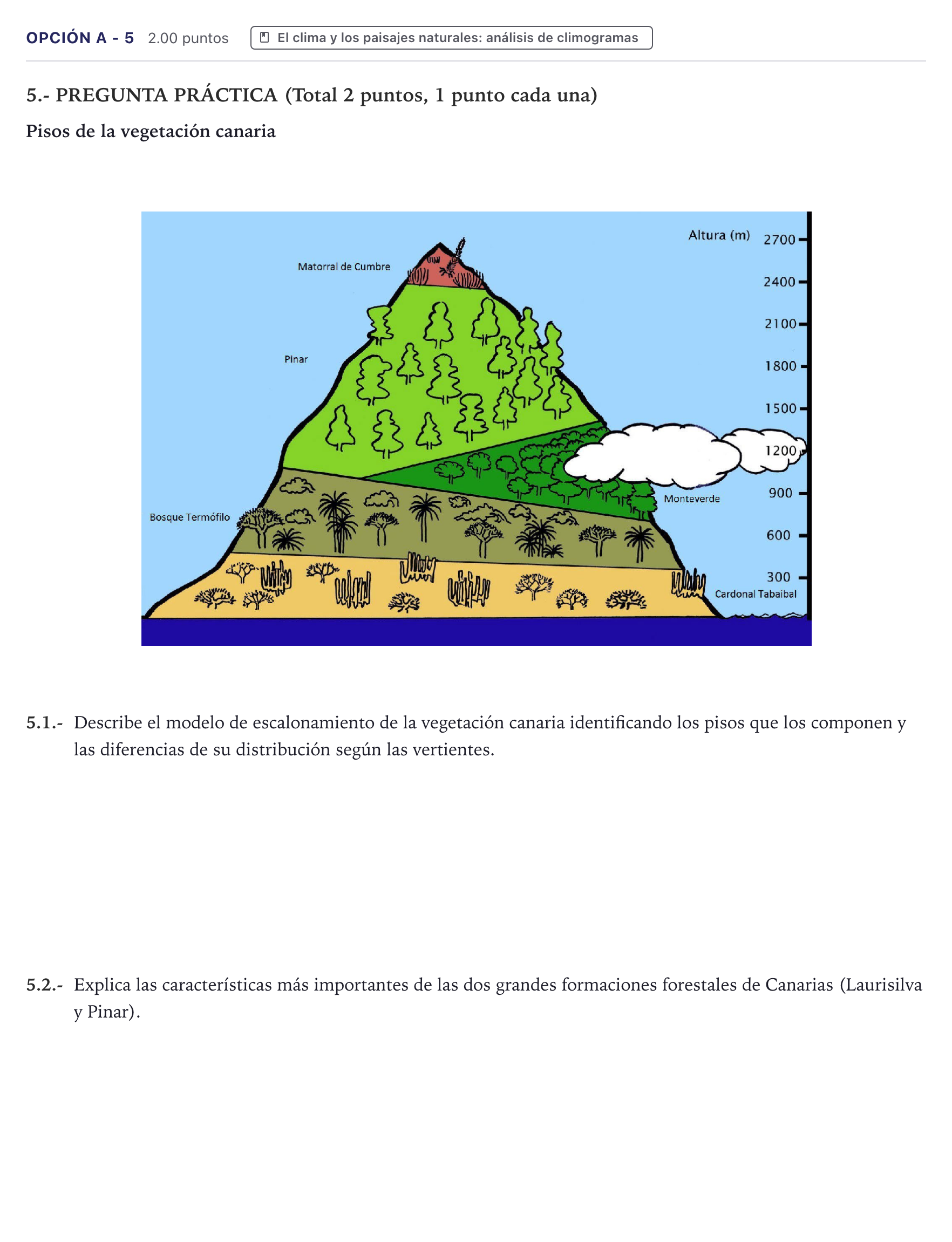 Enunciado: Opción A - 5 · Geografía PAU Canarias Julio 2023