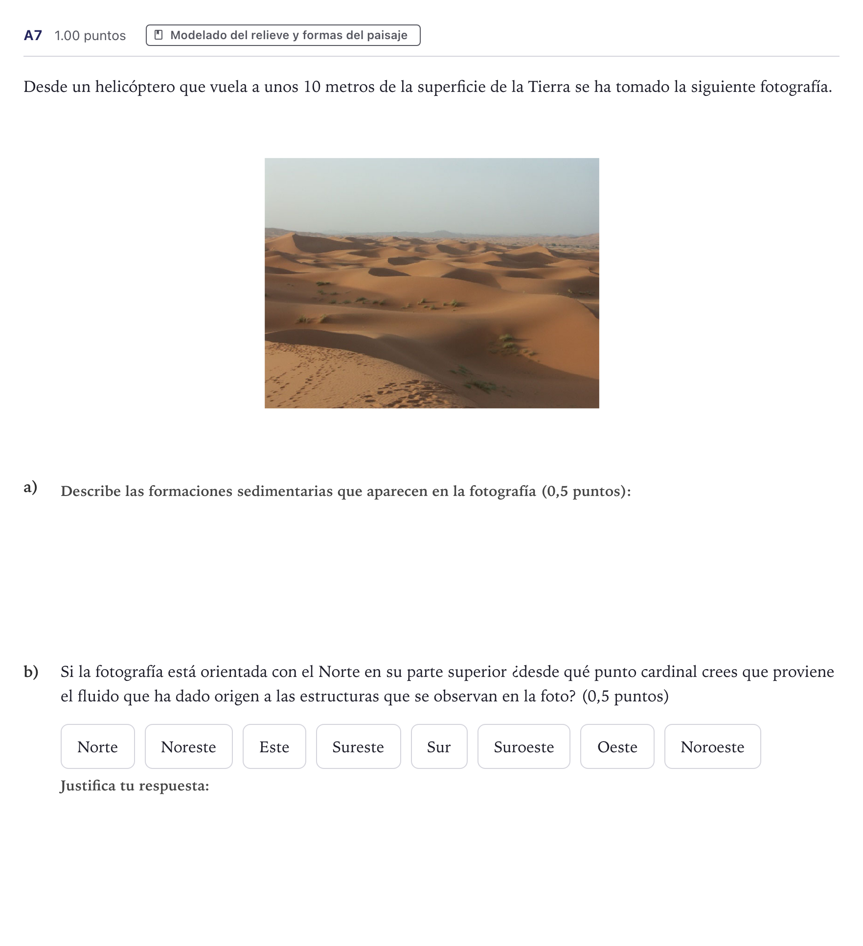 Enunciado: Ejercicio A7 · Geología PAU Canarias Julio 2023