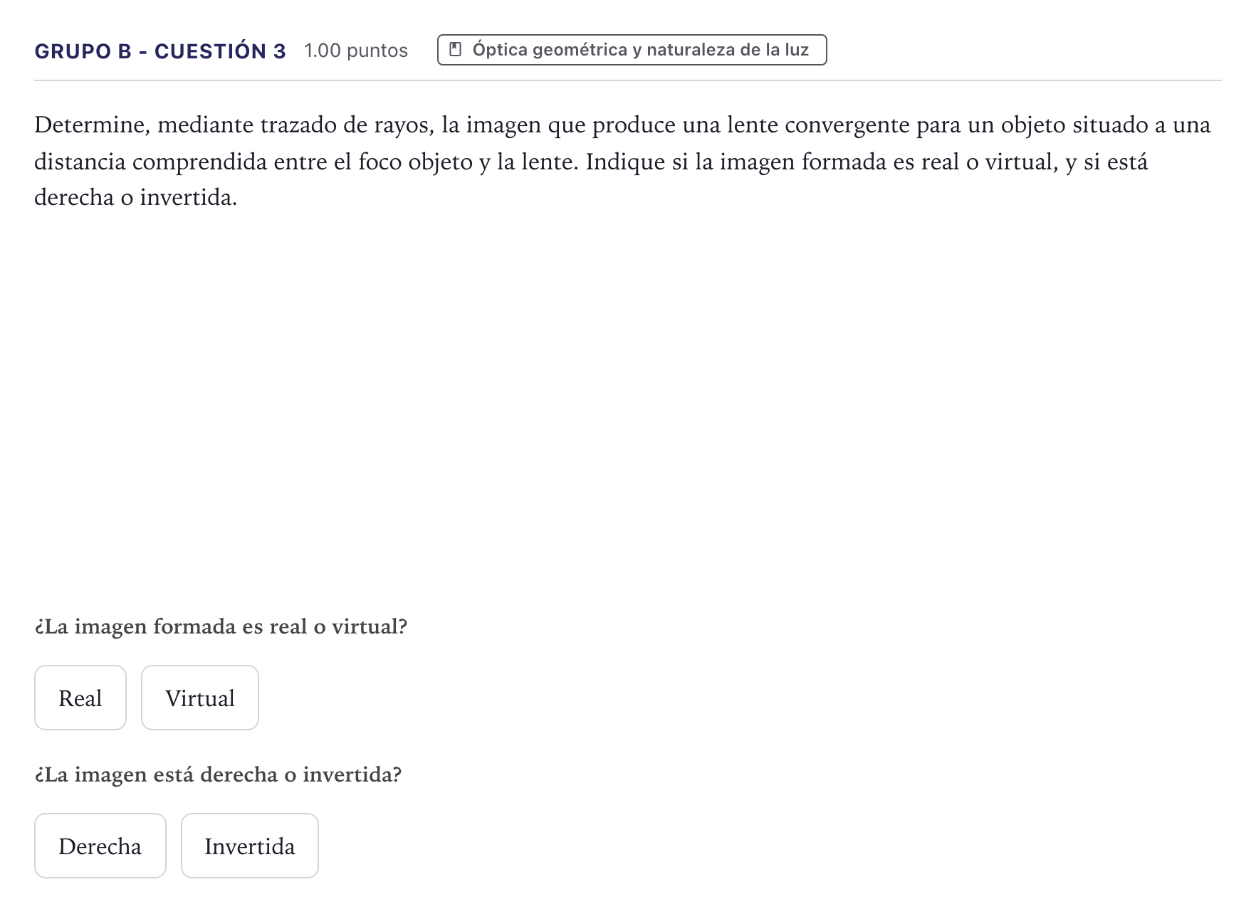 Enunciado: Ejercicio Grupo B - Cuestión 3 · Física PAU Canarias Julio 2023
