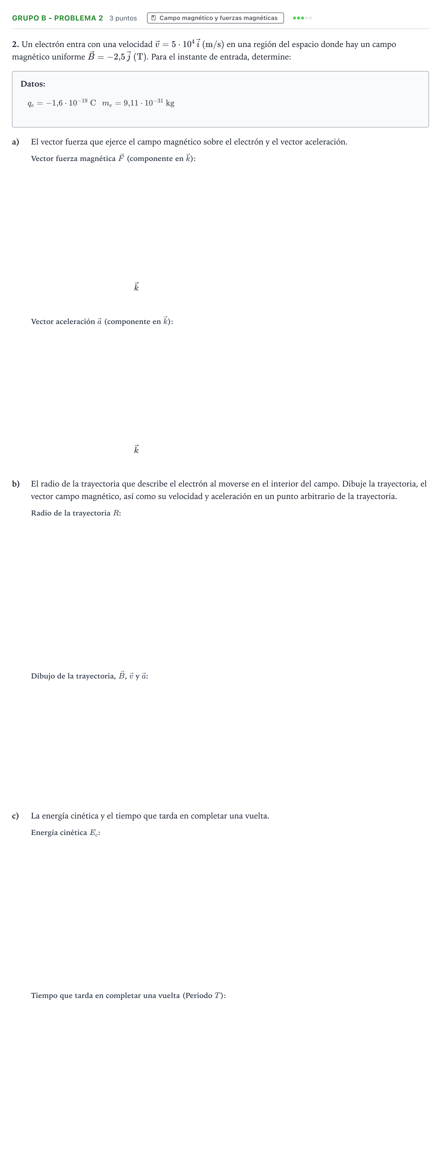 Enunciado: Ejercicio Grupo B - Problema 2 · Física PAU Canarias Julio 2023