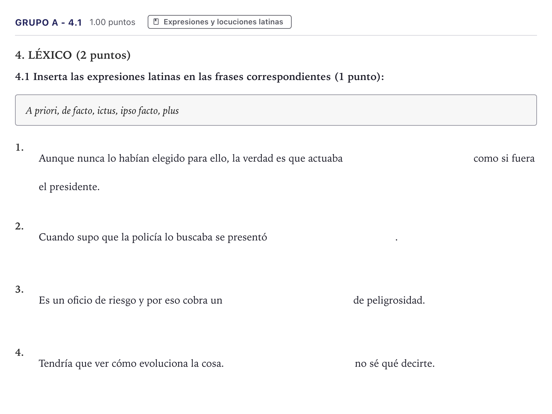 Enunciado: Ejercicio Grupo A - 4.1 · Latín II PAU Canarias Julio 2023