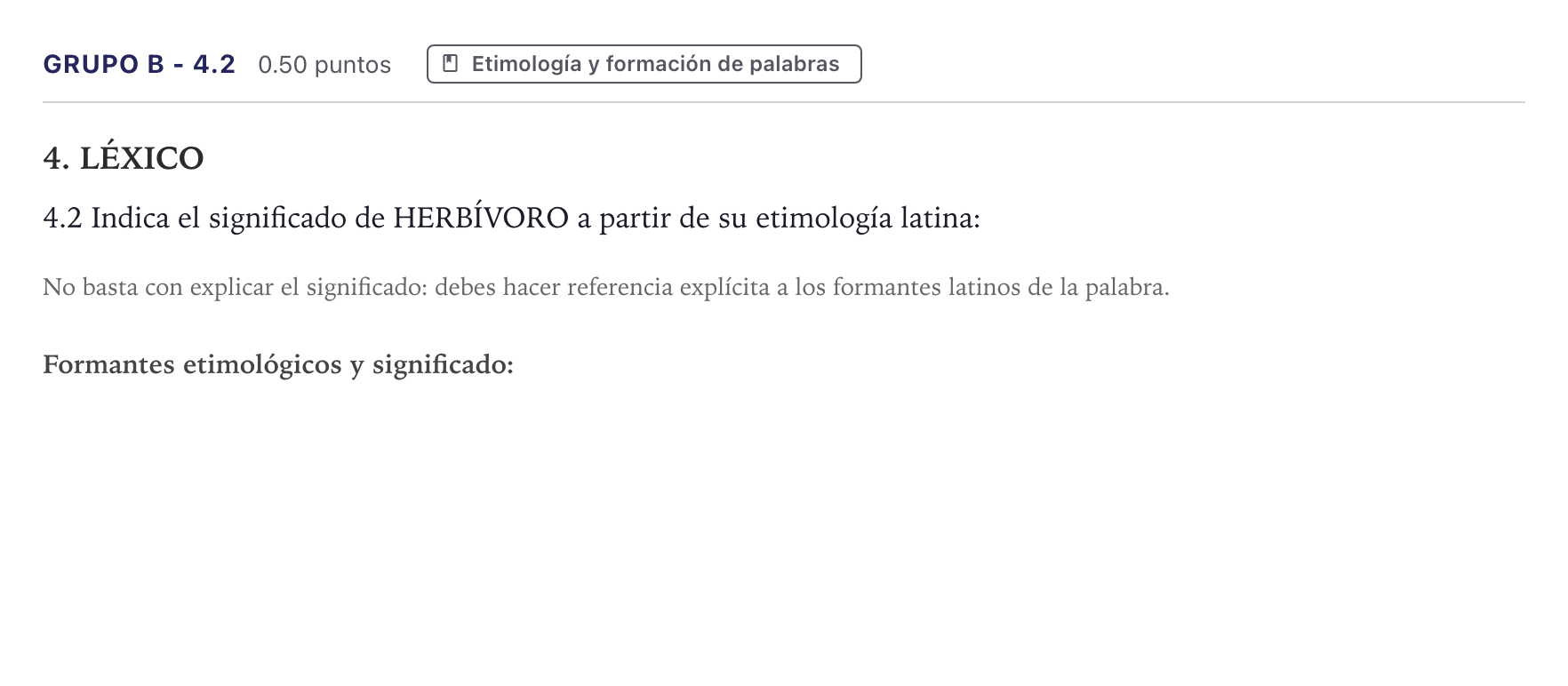 Enunciado: Ejercicio Grupo B - 4.2 · Latín II PAU Canarias Julio 2023
