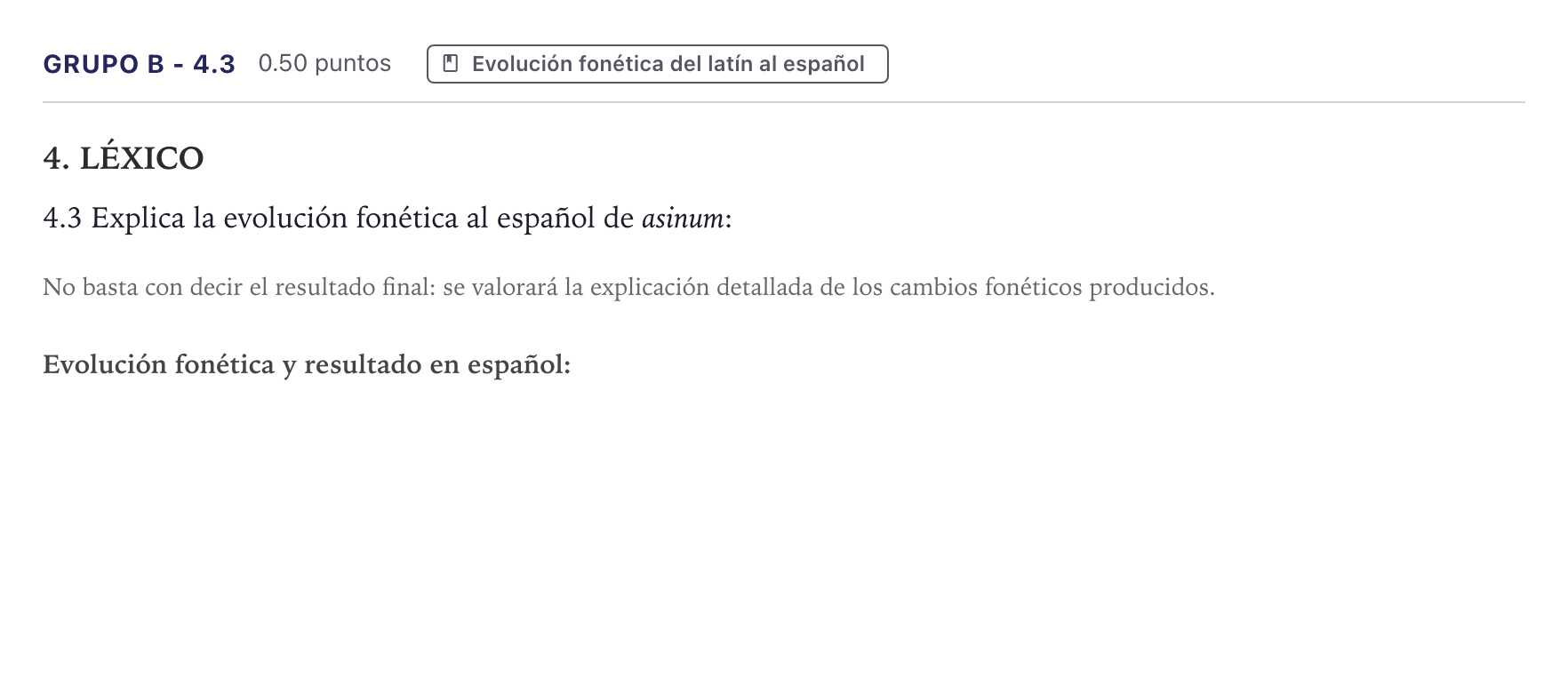 Enunciado: Ejercicio Grupo B - 4.3 · Latín II PAU Canarias Julio 2023
