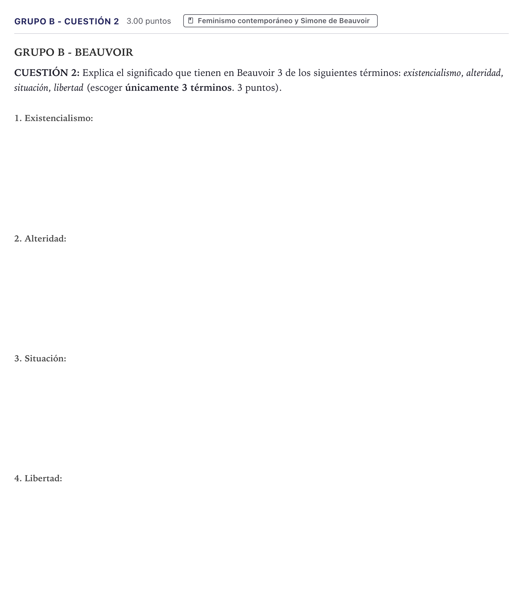 Enunciado: Ejercicio Grupo B - Cuestión 2 · Historia de la Filosofía PAU Canarias Junio (Humanidades) 2024