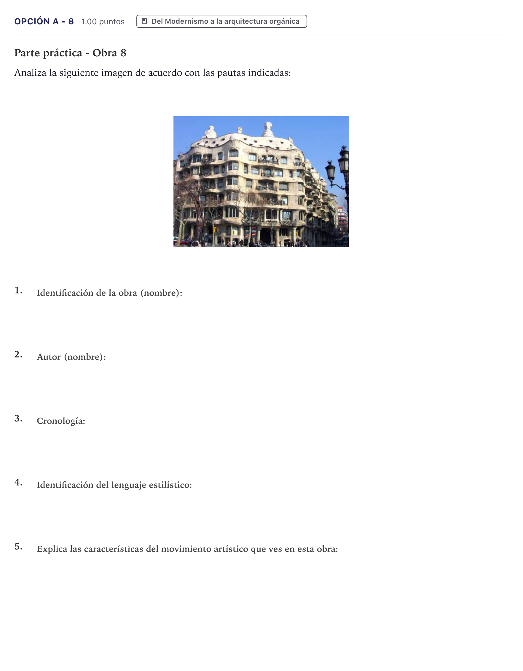 Enunciado: Opción A - 8 · Fundamentos Artísticos PAU Canarias Junio 2024