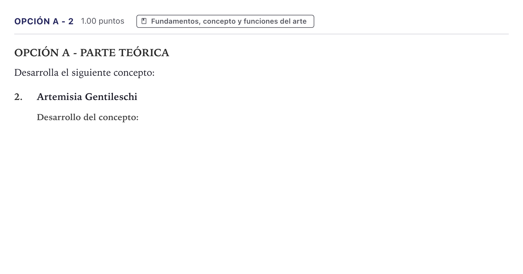 Enunciado: Opción A - 2 · Fundamentos Artísticos PAU Canarias Junio 2024