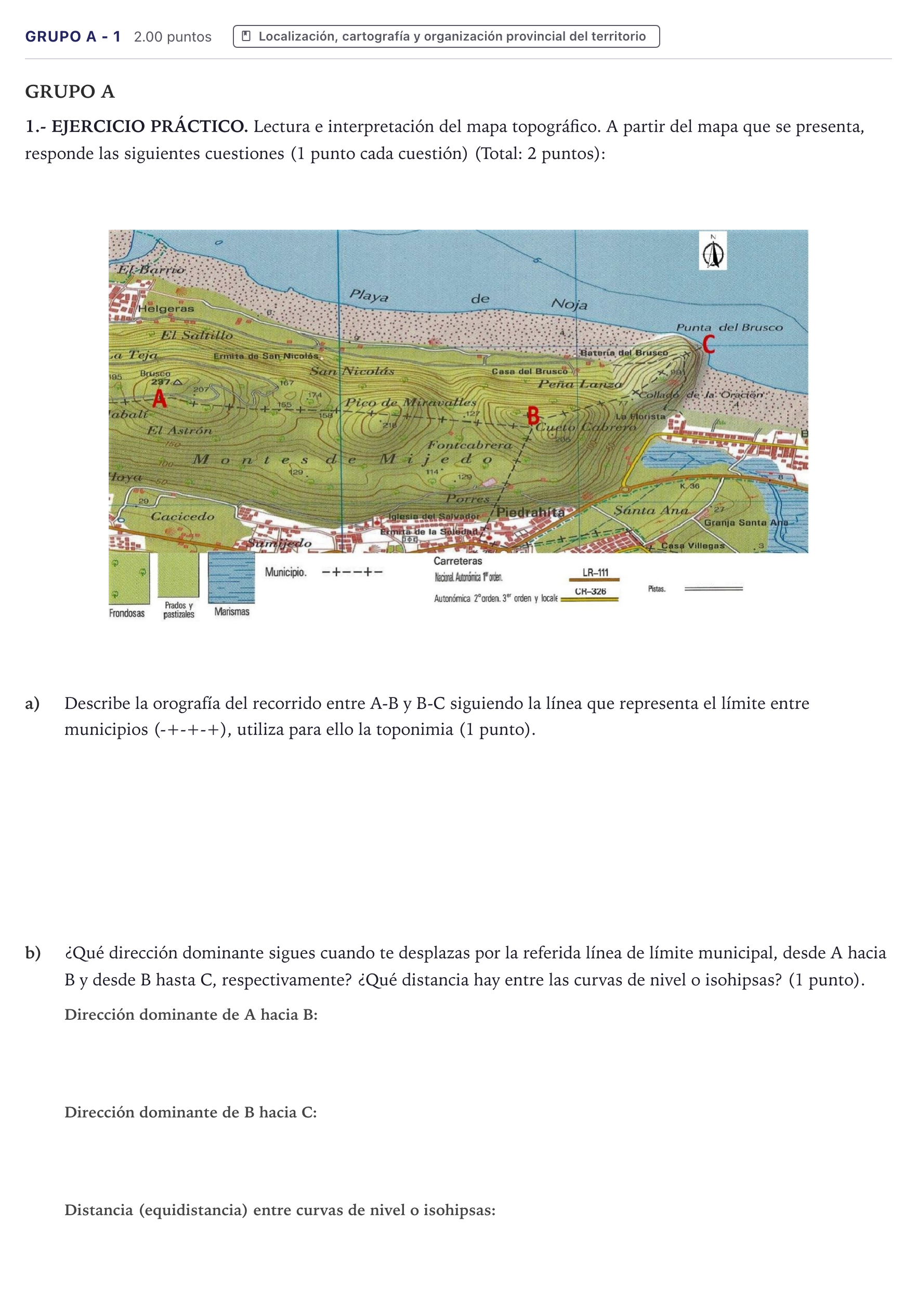 Enunciado: Ejercicio Grupo A - 1 · Geografía PAU Canarias Junio 2024