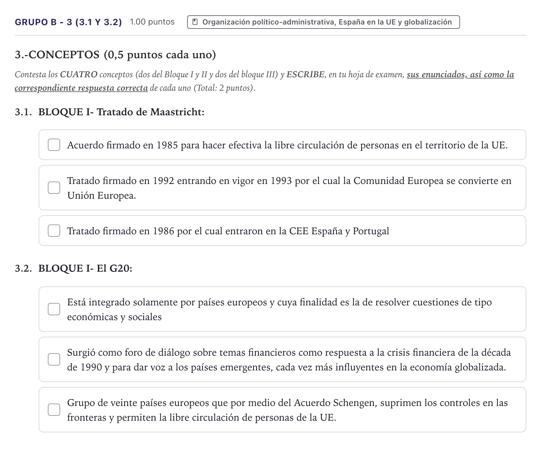 Enunciado: Ejercicio Grupo B - 3 (3.1 y 3.2) · Geografía PAU Canarias Junio 2024