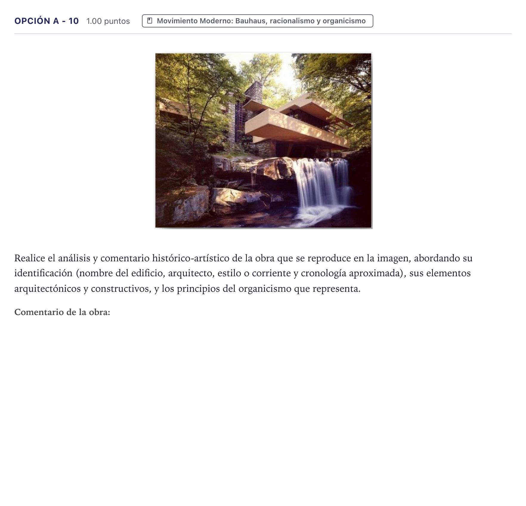 Enunciado: Opción A - 10 · Historia del Arte PAU Canarias Junio 2024