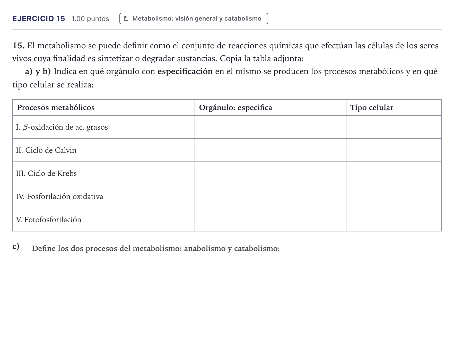 Enunciado: Problema 15 · Biología PAU Canarias Junio 2024