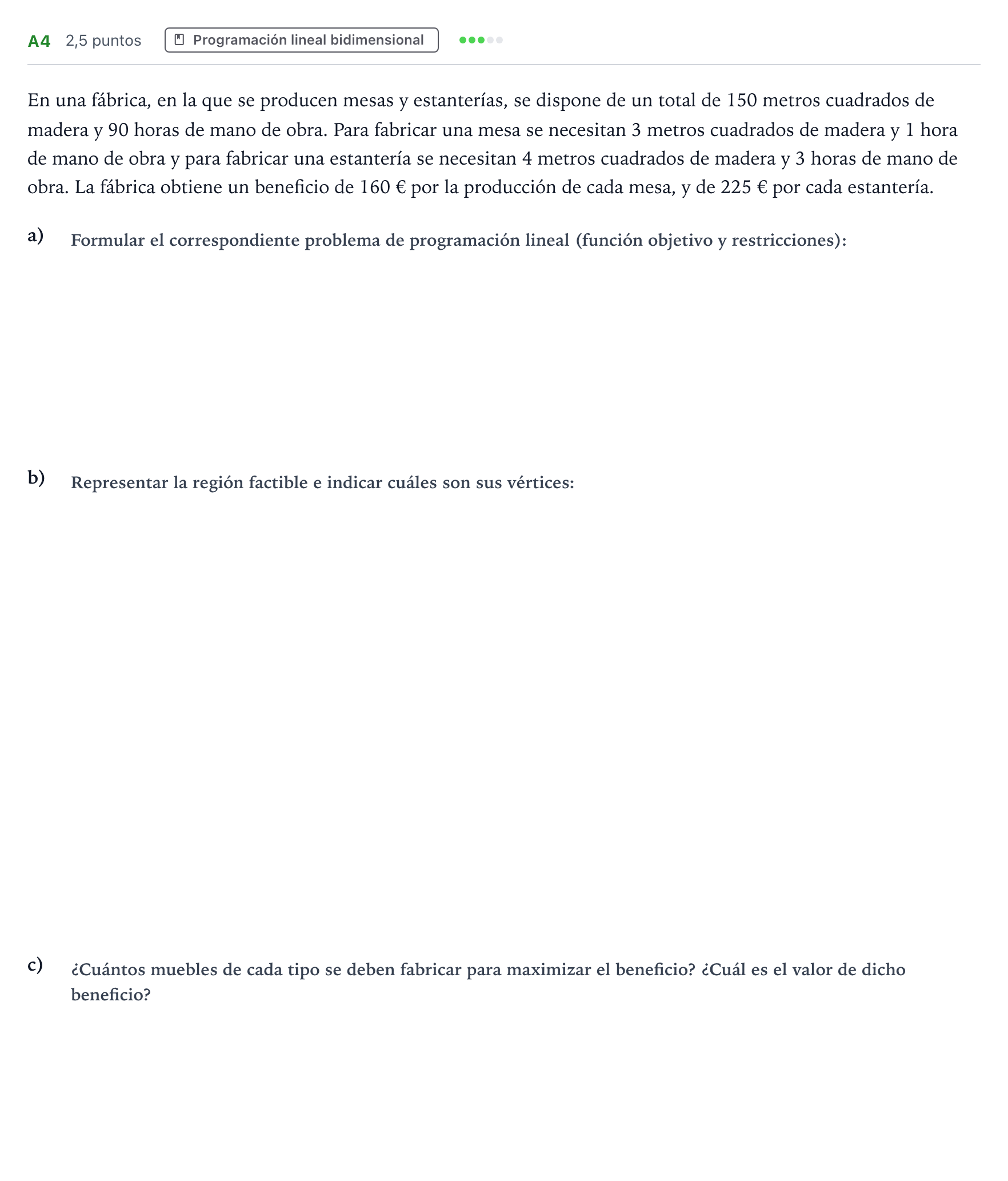 Enunciado: Ejercicio A4 · Matemáticas aplicadas a las Ciencias Sociales II PAU Canarias Junio (Ciencias) 2024
